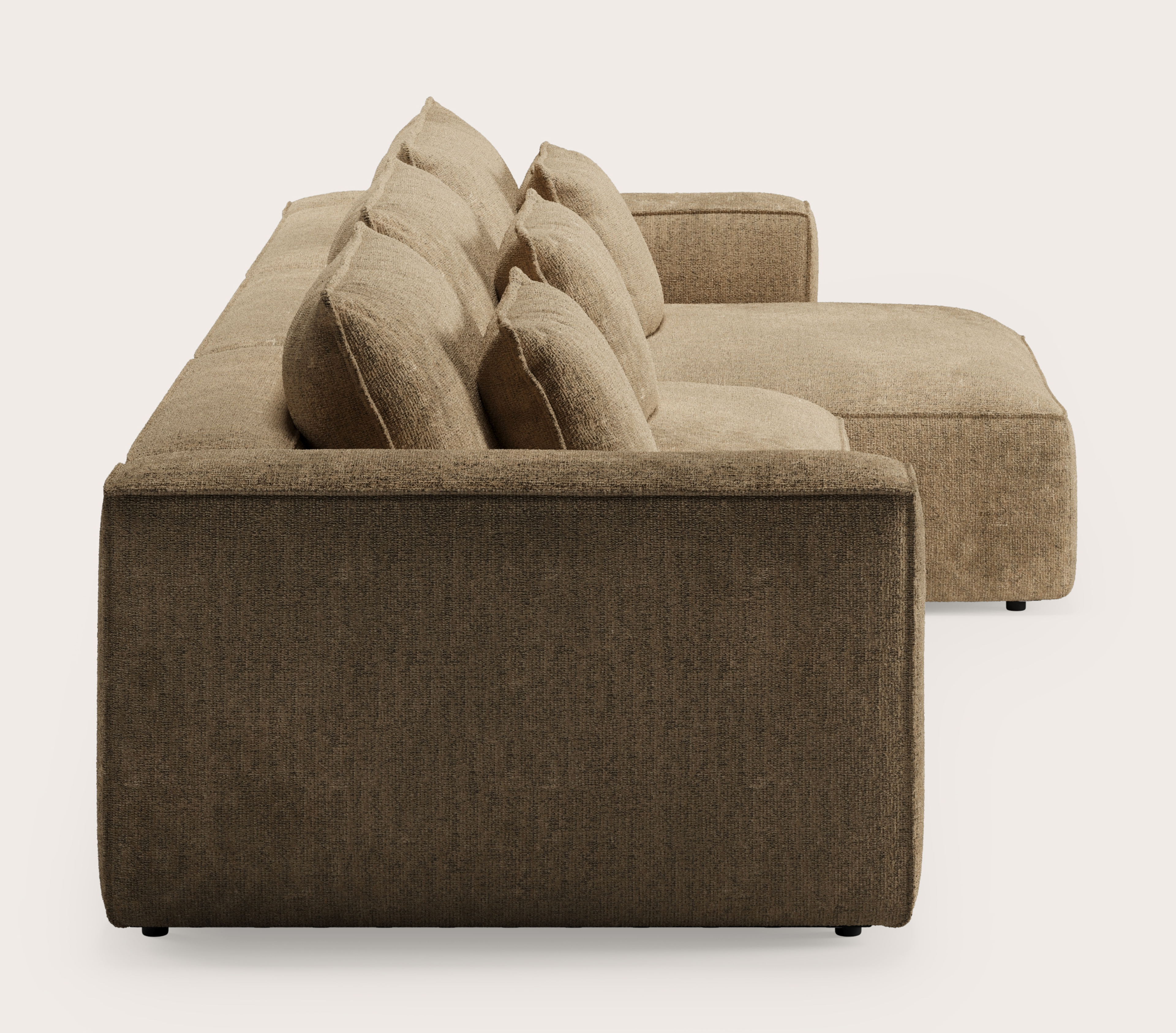 Duomo hoekzetel 5-zit in Poco stof Dark Taupe