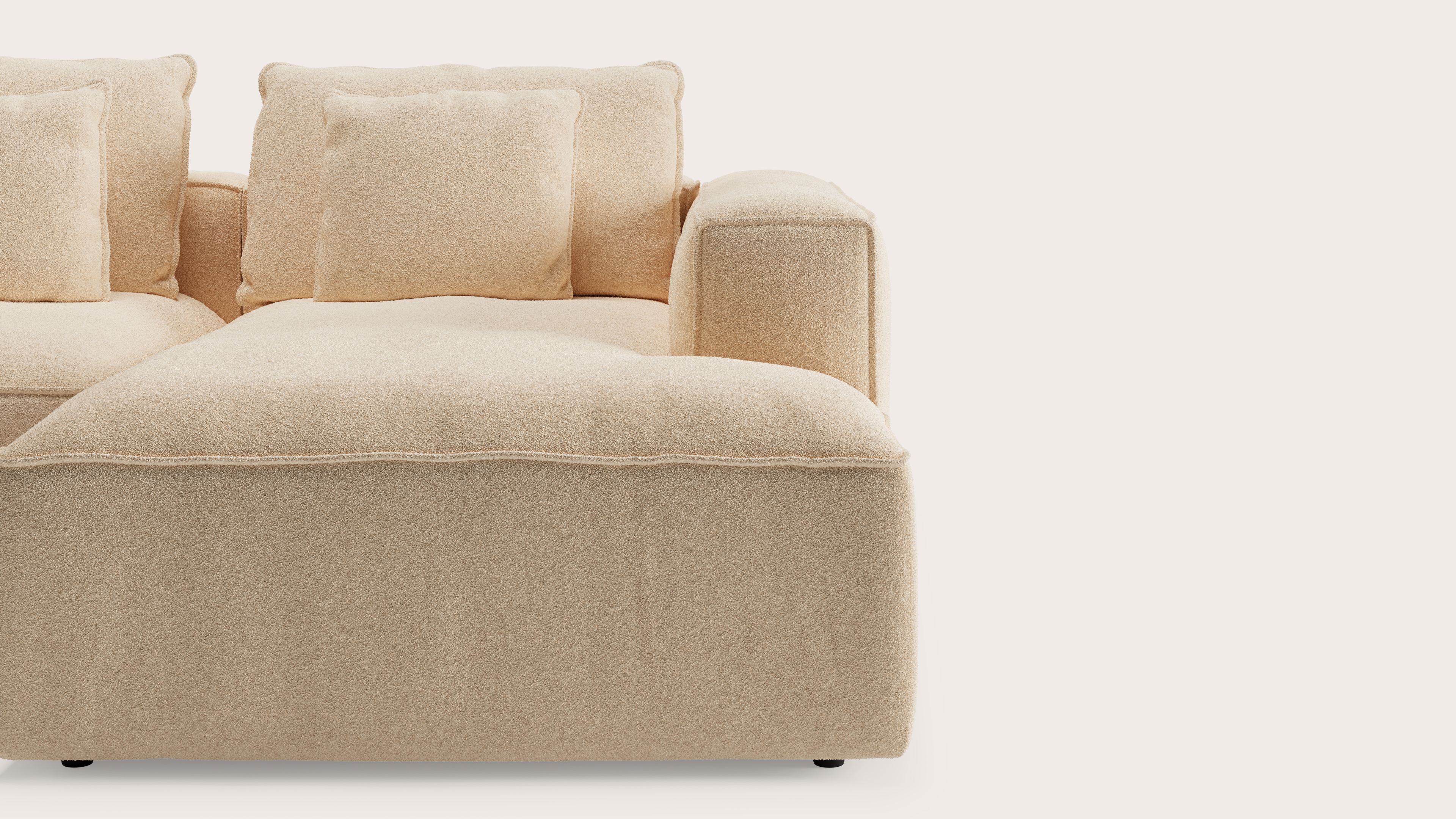 Duomo hoekzetel 3,5-zit in Aria stof Beige