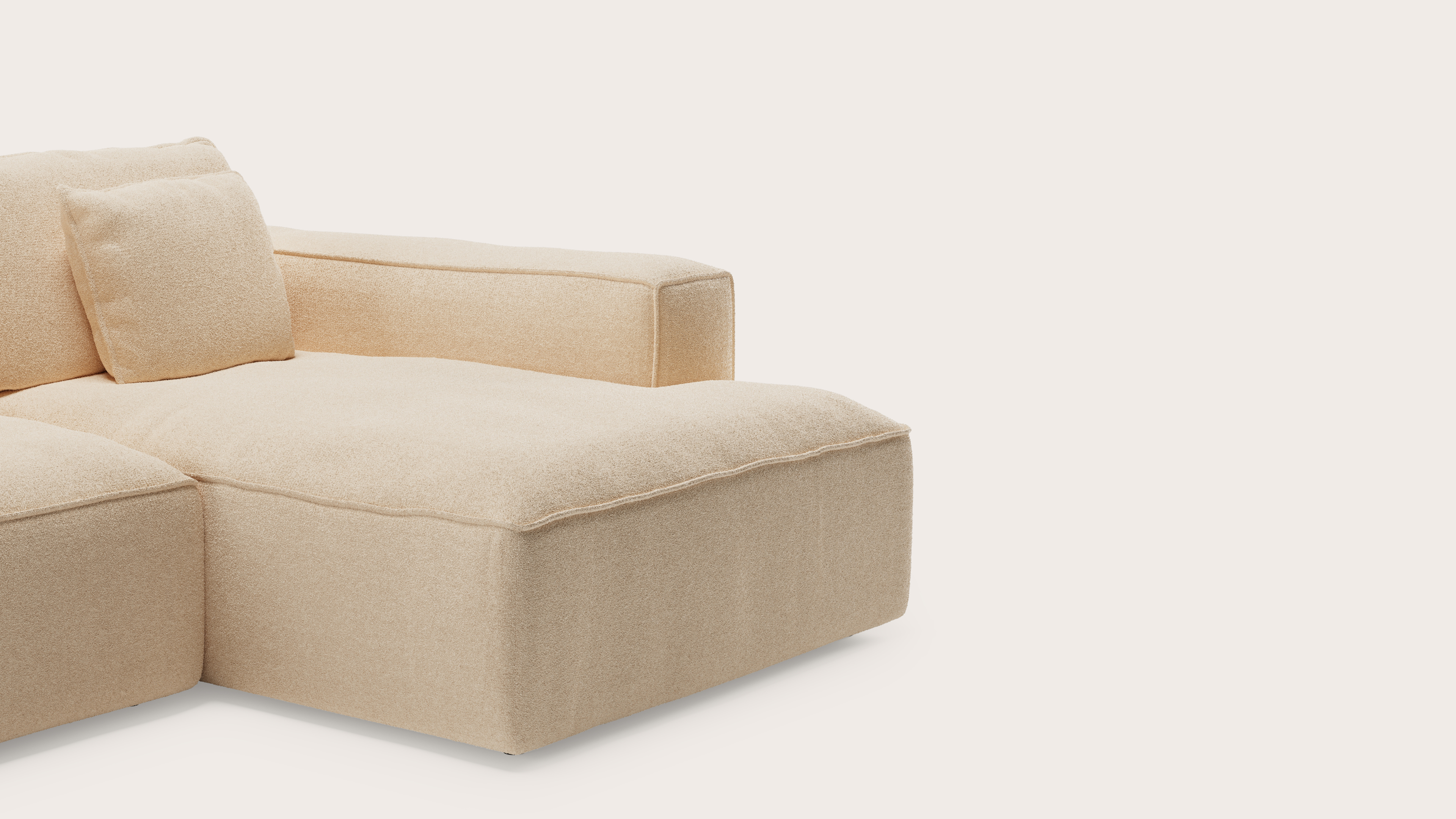Duomo hoekzetel 3,5-zit in Aria stof Beige