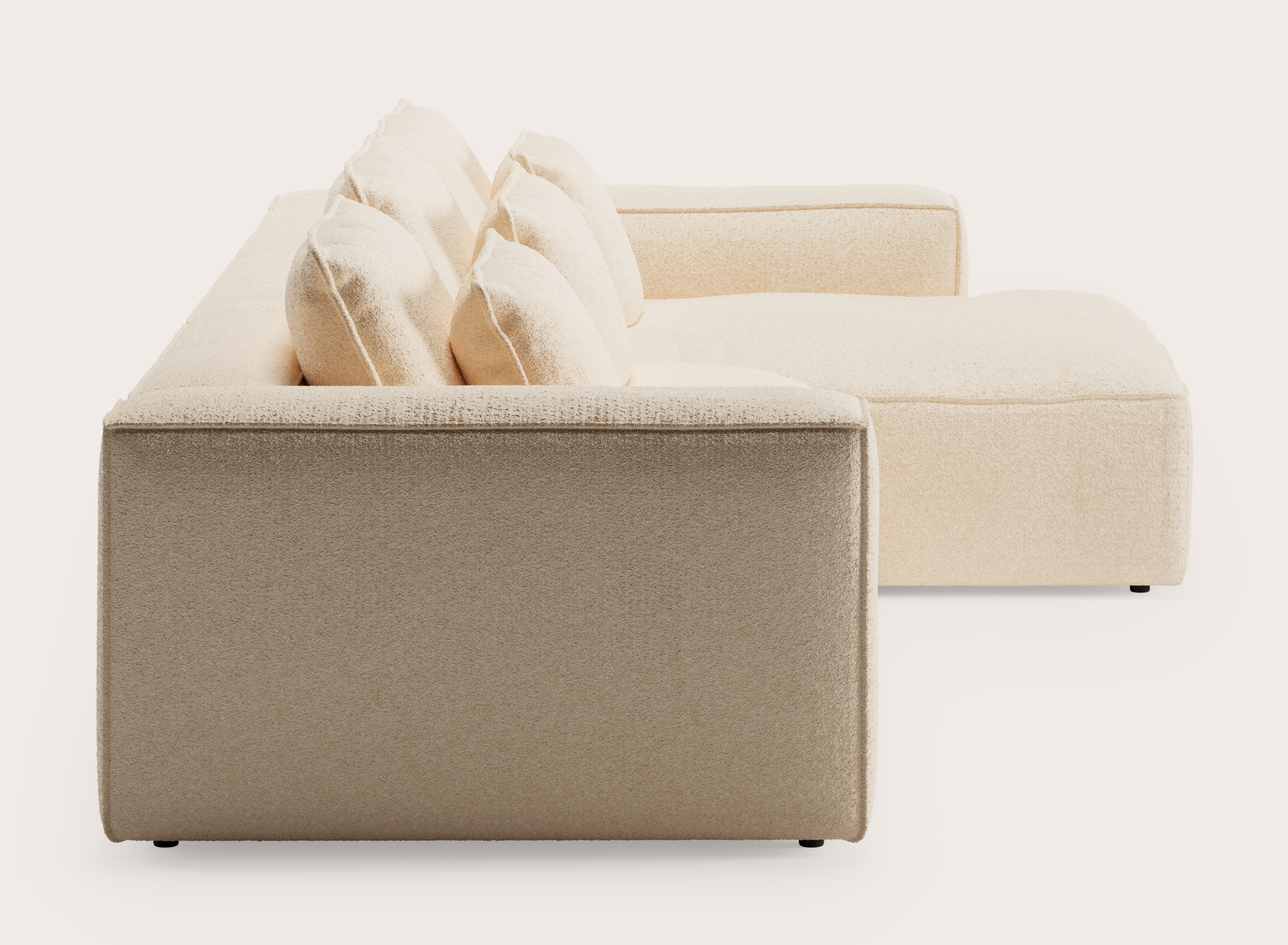 Duomo hoekzetel 3,5-zit in Aria stof Beige