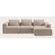 Canapé d'angle L 3,5 places avec chaise longue long droite