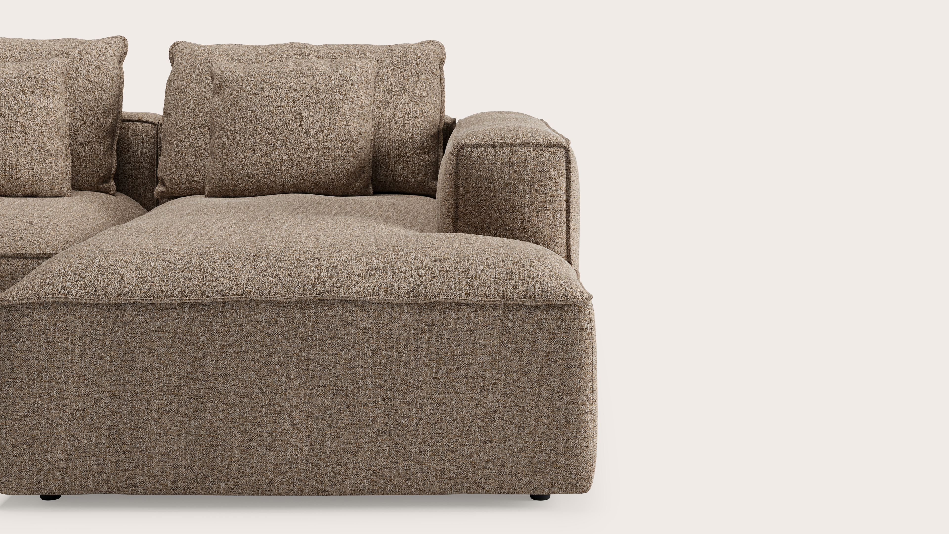 Canapé d'angle Duomo 3,5 places en Stanza tissu Brown