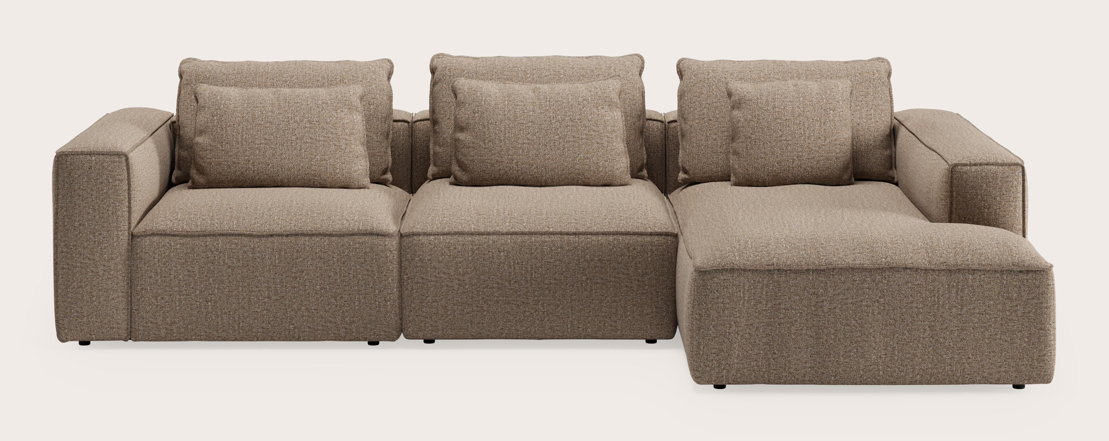 Canapé d'angle Duomo 3,5 places en Stanza tissu Brown