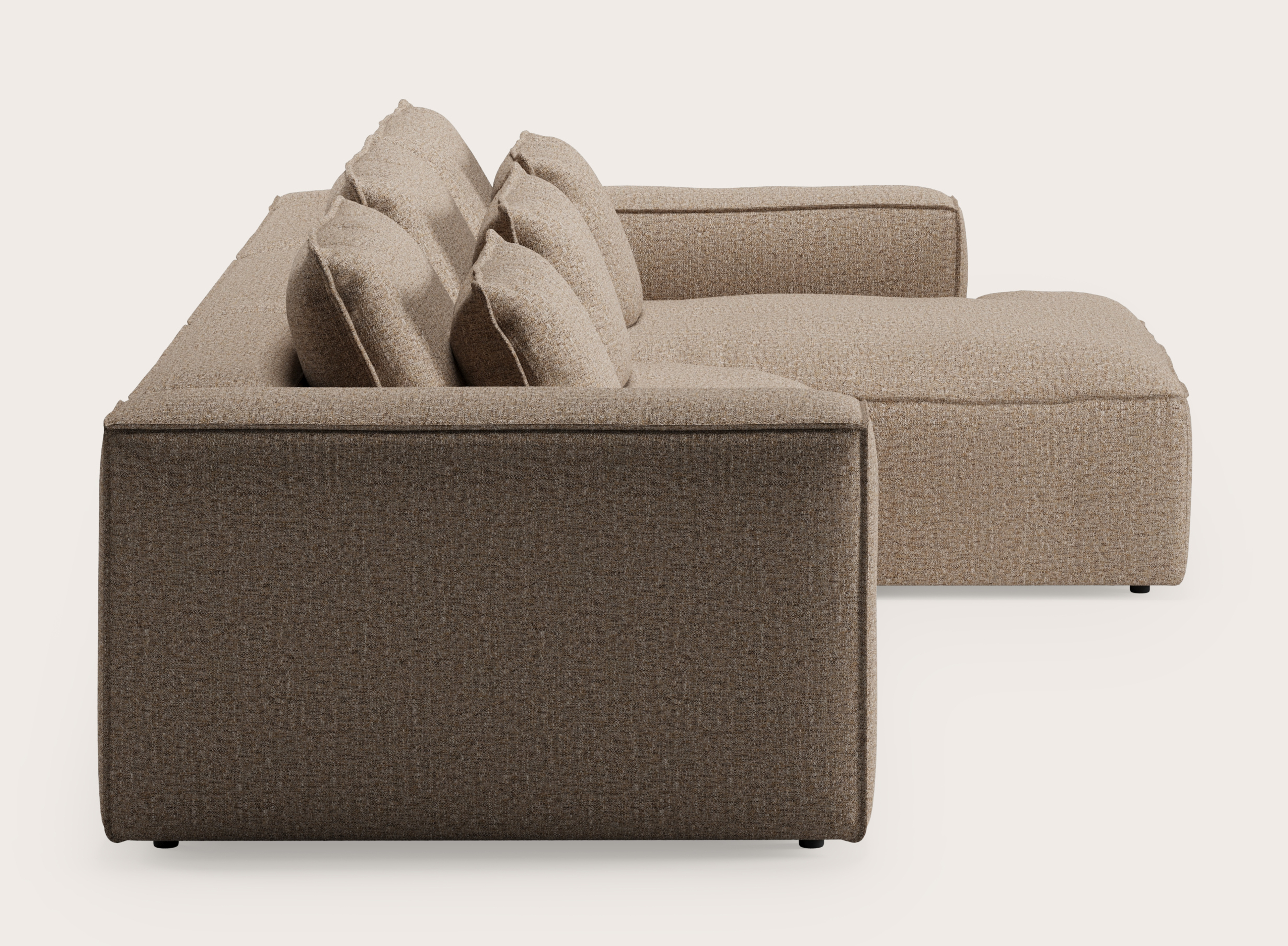 Canapé d'angle Duomo 3,5 places en Stanza tissu Brown