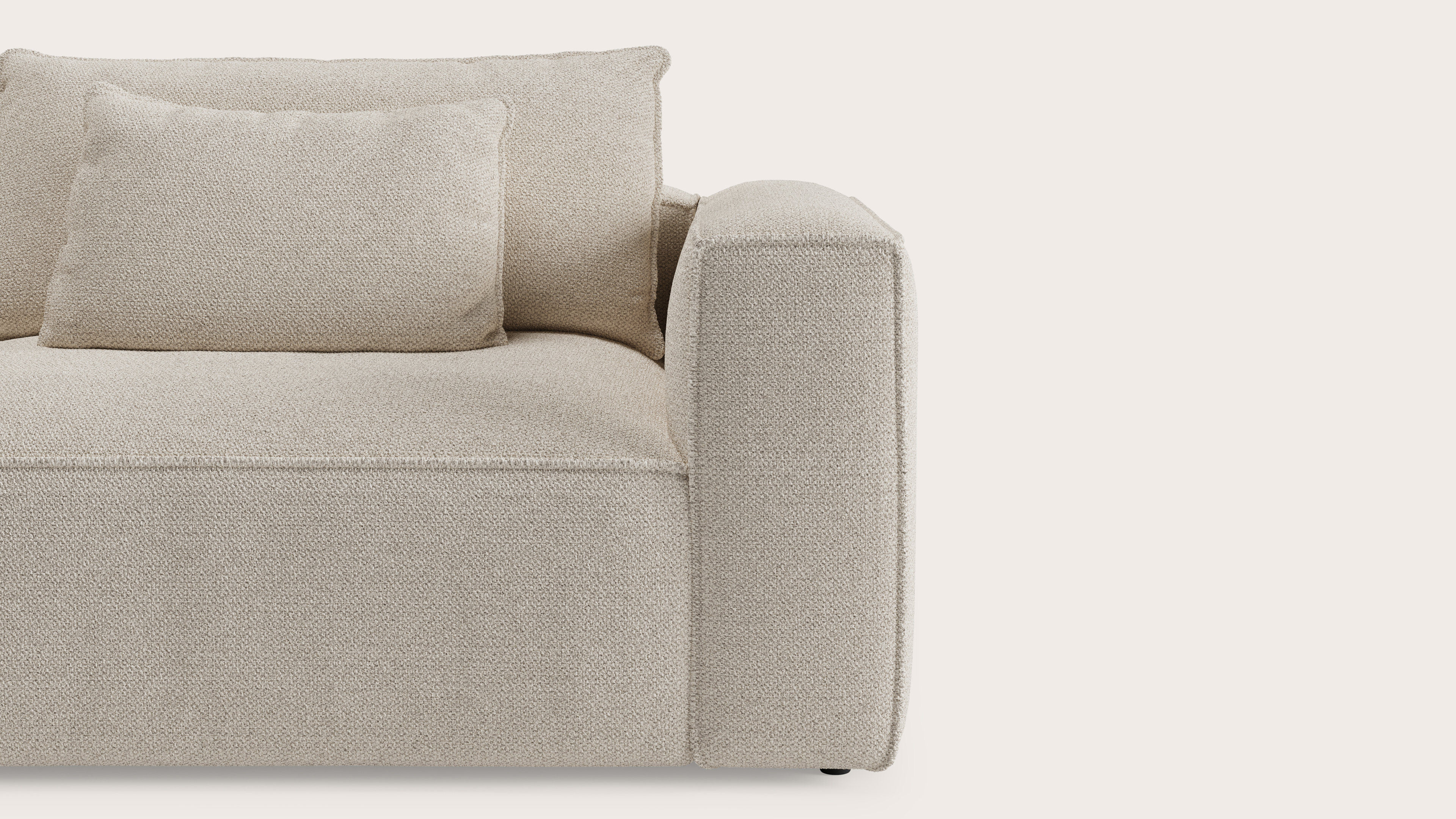 Canapé d'angle Duomo 5 places en Hero tissu Beige