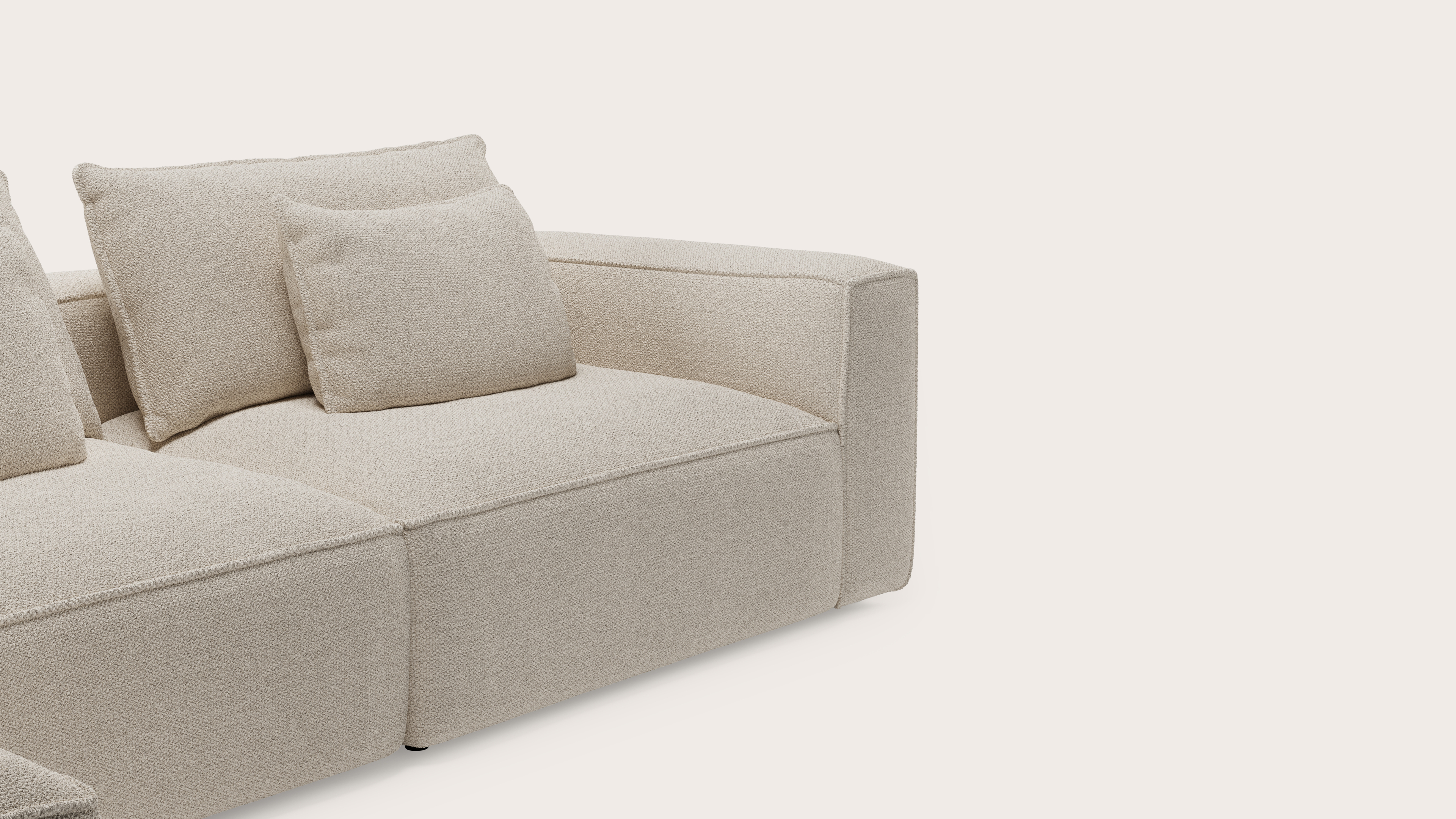 Canapé d'angle Duomo 5 places en Hero tissu Beige