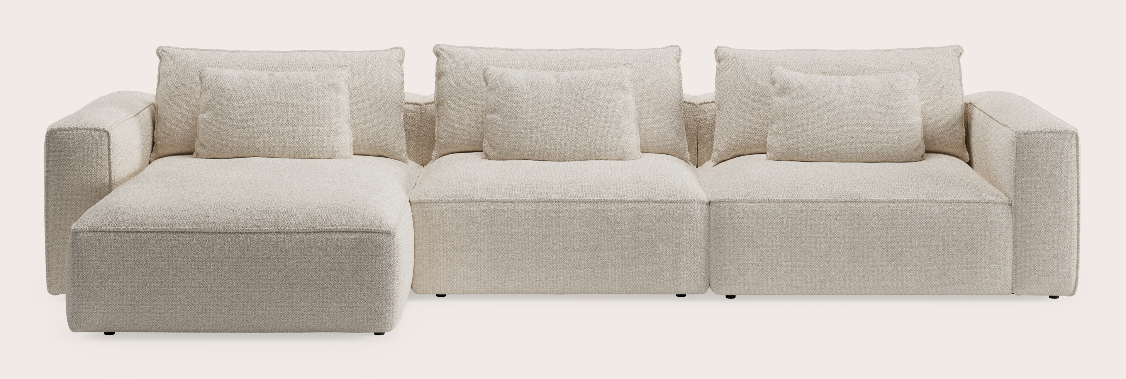 Canapé d'angle Duomo 5 places en Hero tissu Beige