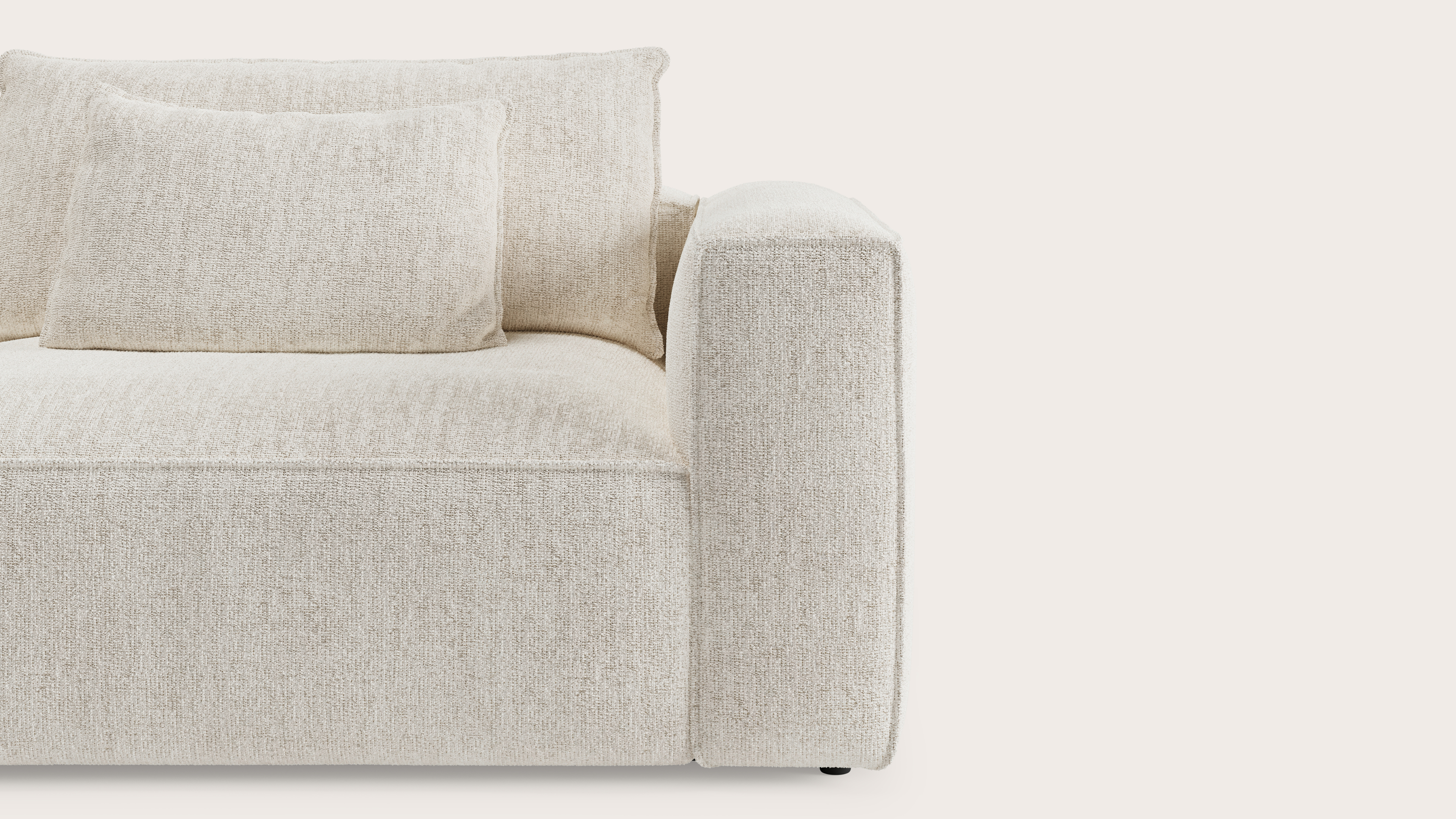 Canapé d'angle Duomo 5 places en Poco tissu Beige