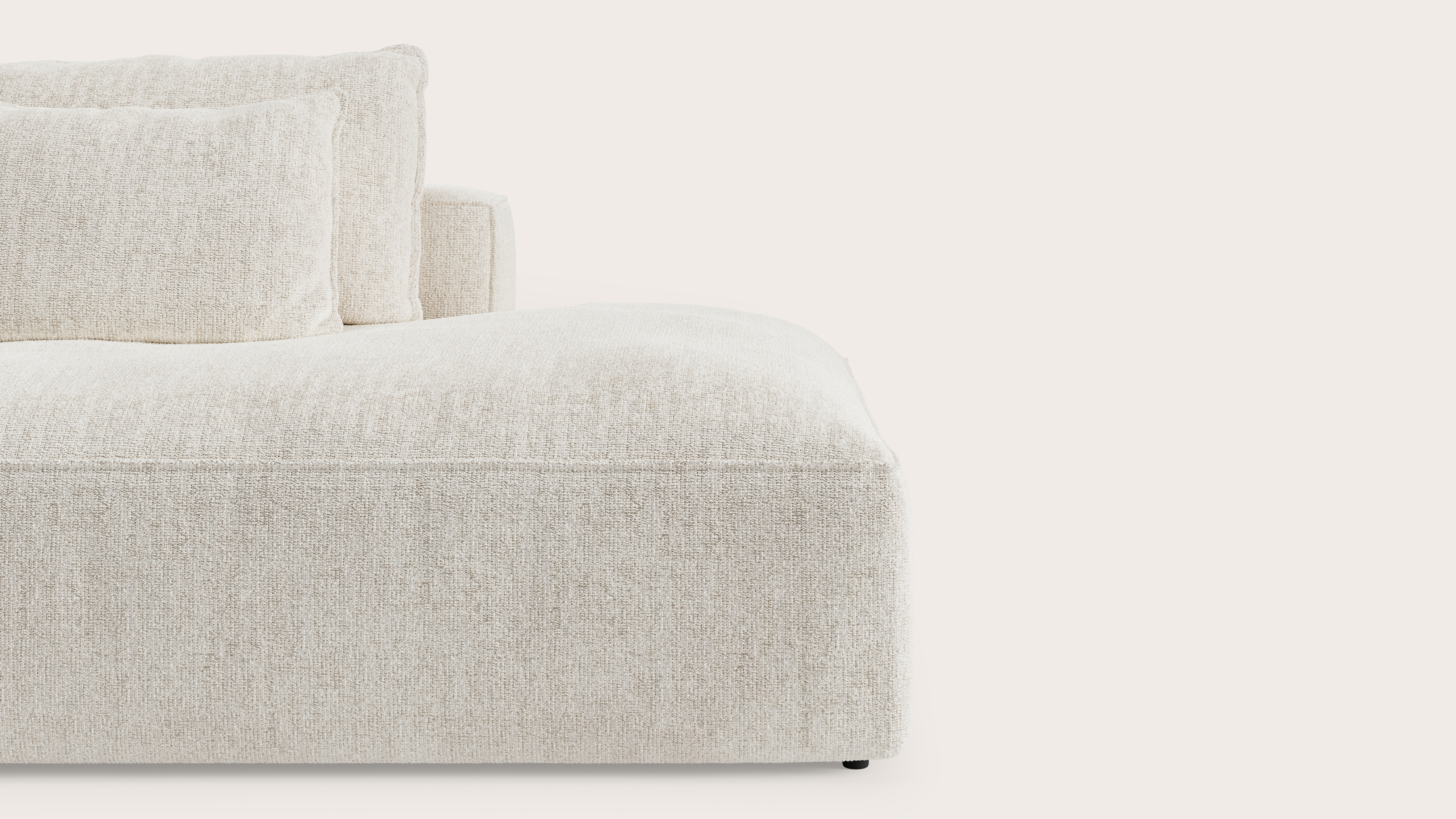 Canapé d'angle Duomo 4,5 places en Poco tissu Beige