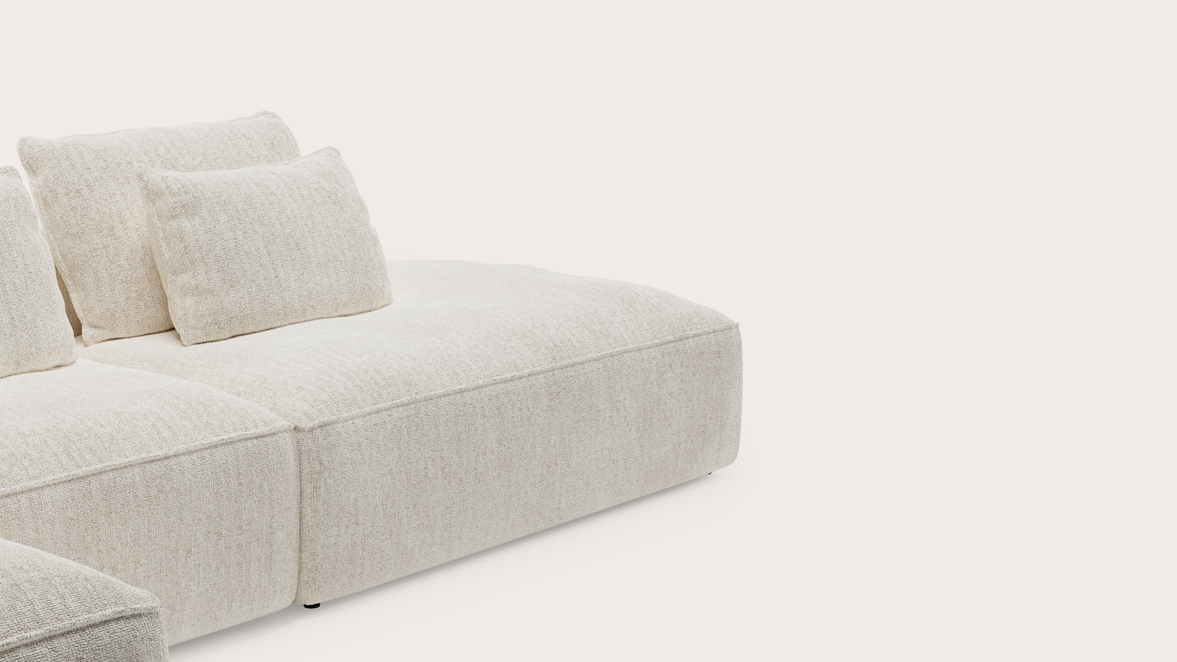 Canapé d'angle Duomo 4,5 places en Poco tissu Beige