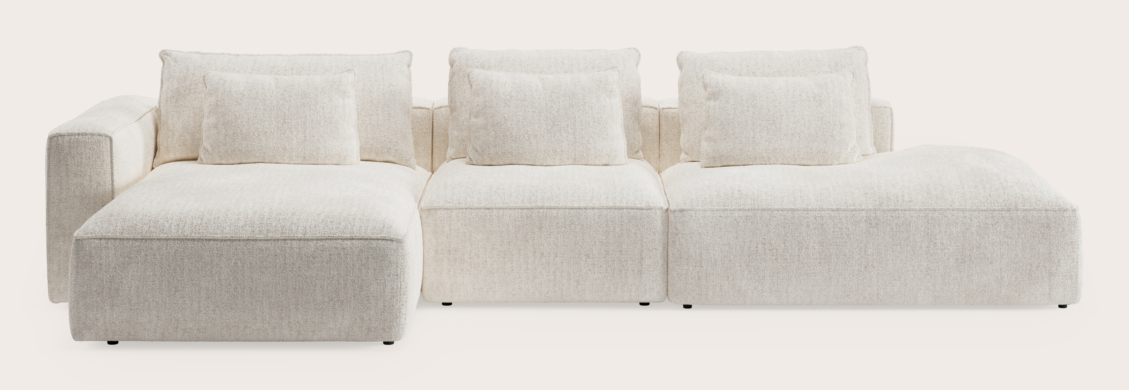Canapé d'angle Duomo 4,5 places en Poco tissu Beige
