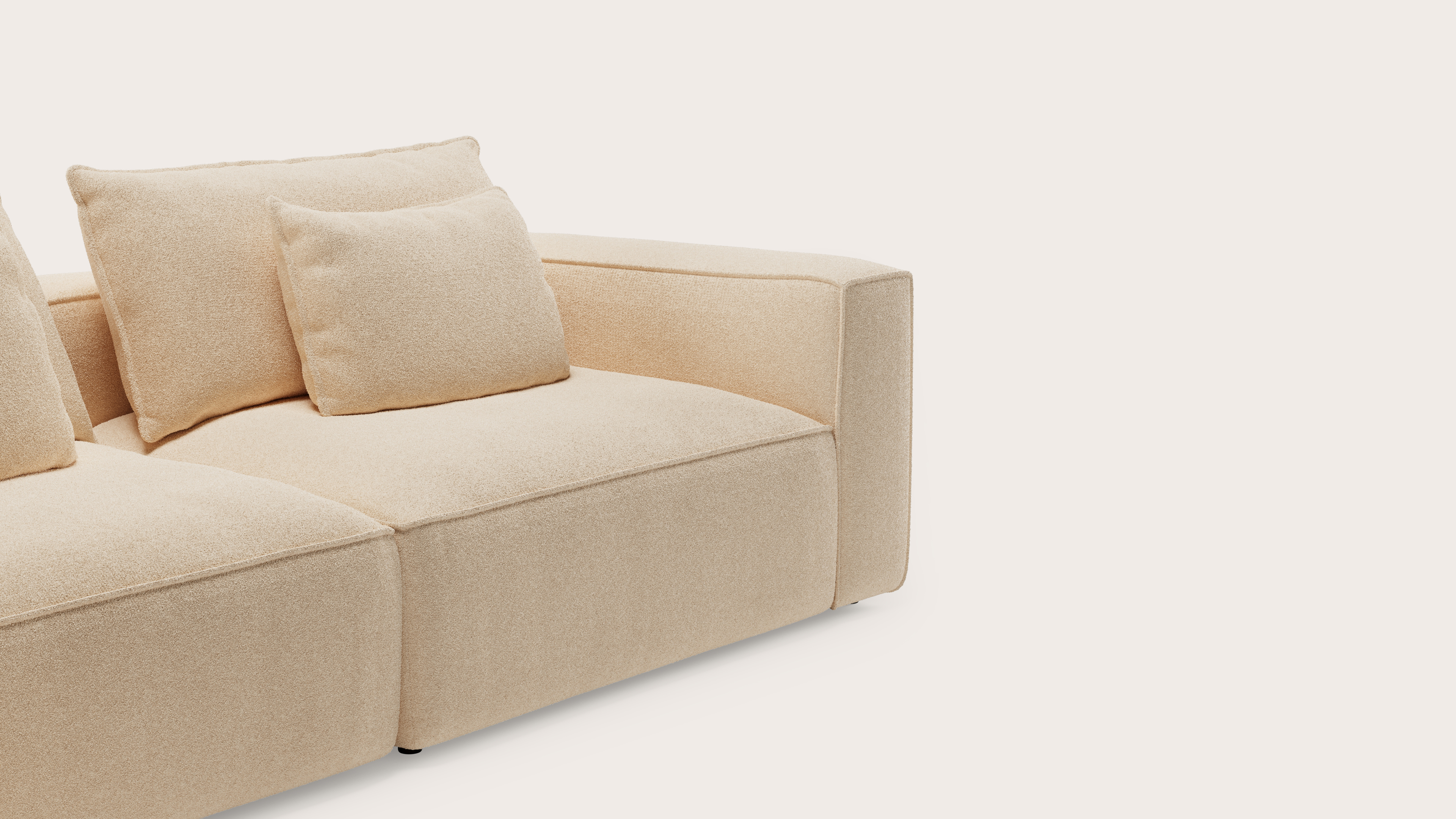 Canapé d'angle Duomo 5 places en Aria tissu Beige