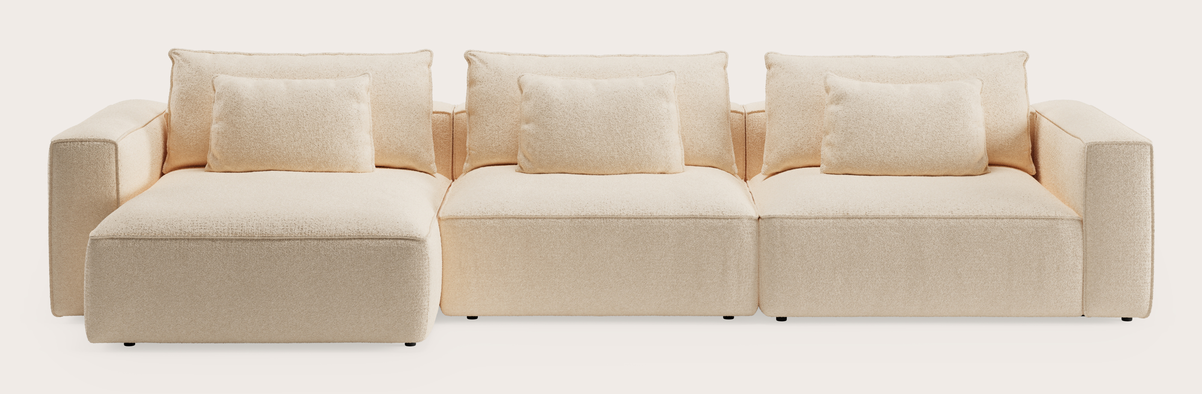 Canapé d'angle Duomo 5 places en Aria tissu Beige