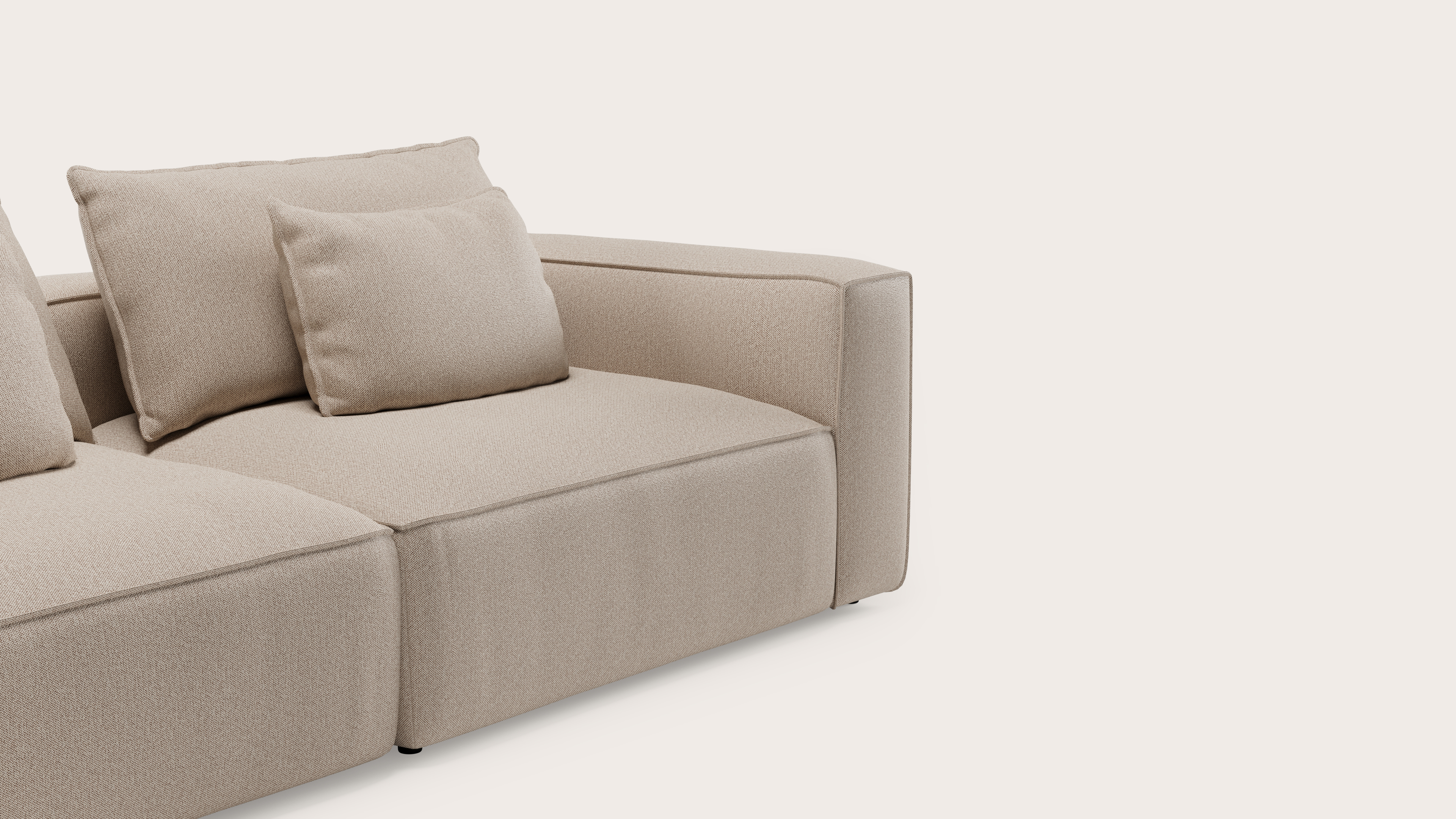 Duomo hoekzetel 5-zit in Brio stof Beige