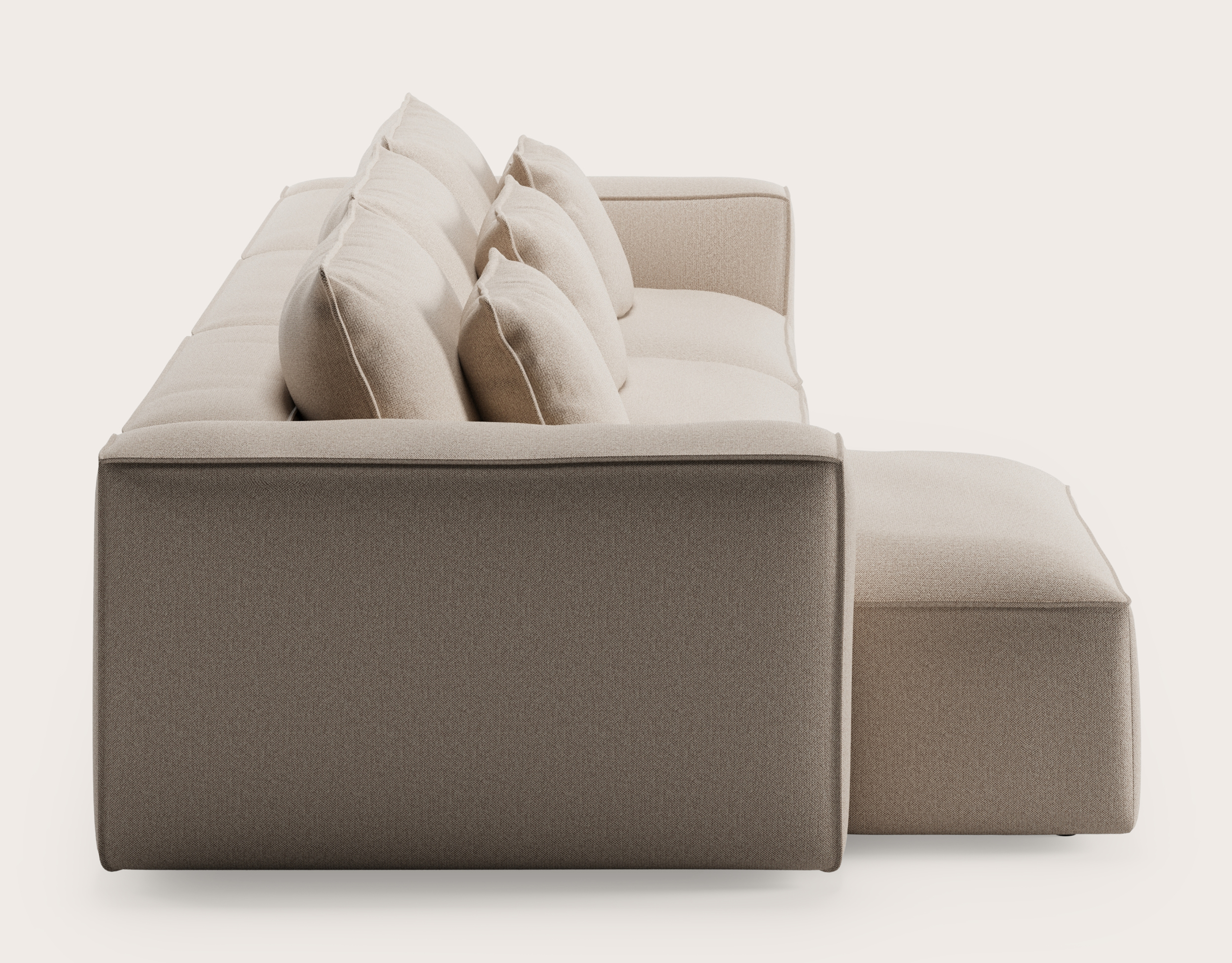 Duomo hoekzetel 5-zit in Brio stof Beige