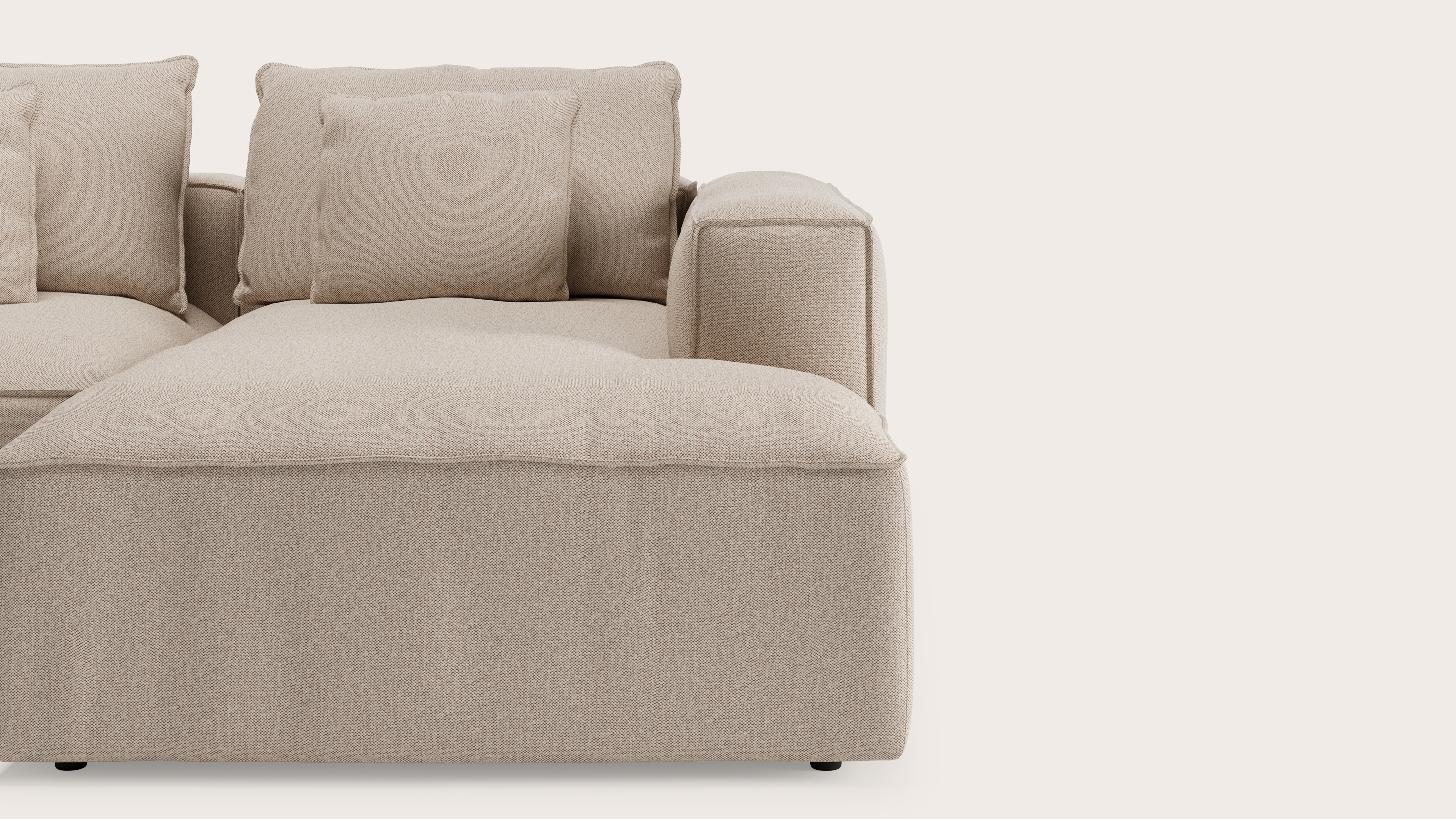 Duomo hoekzetel 6-zit in Brio stof Beige