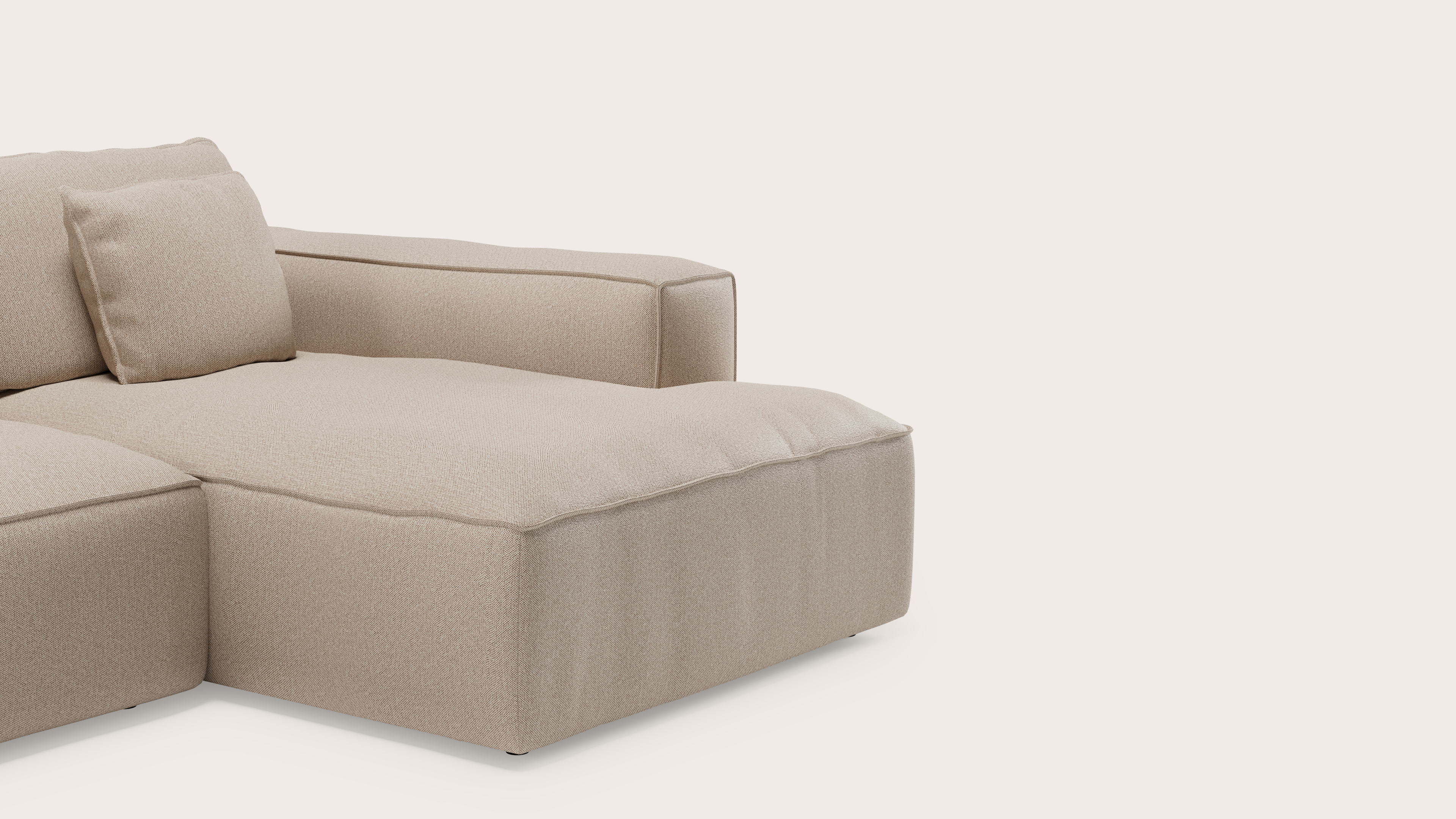 Duomo hoekzetel 6-zit in Brio stof Beige