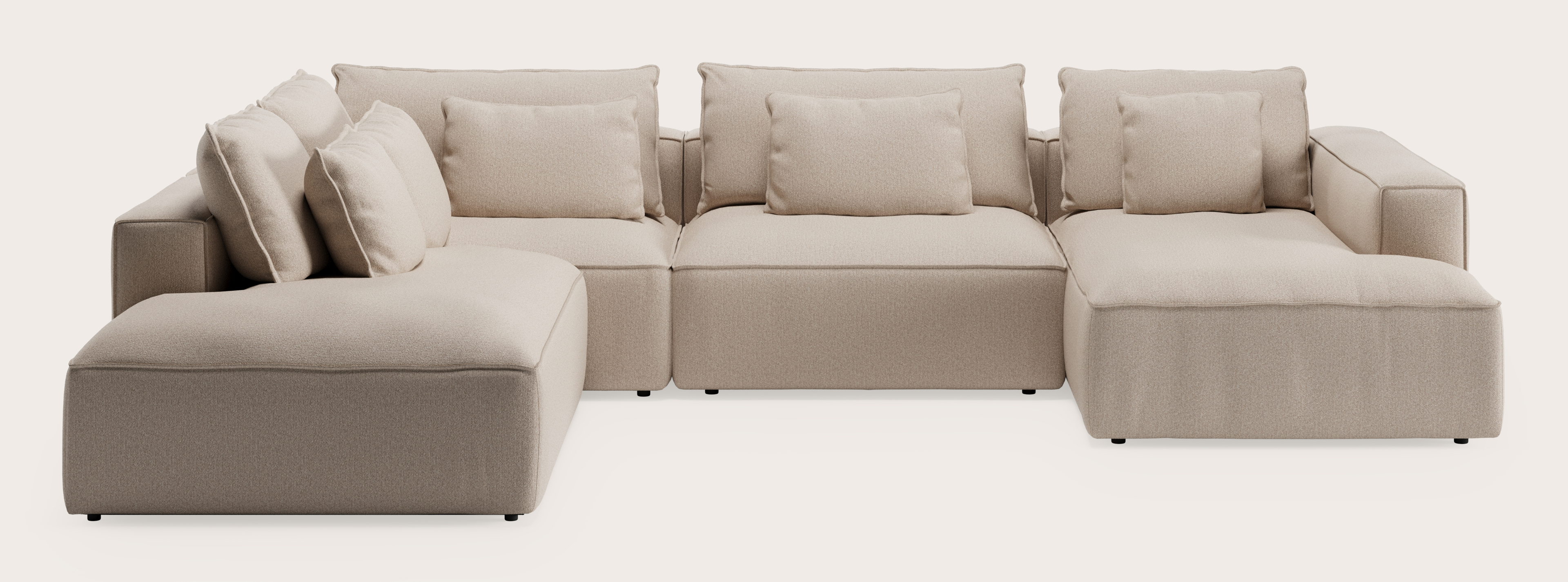 Duomo hoekzetel 6-zit in Brio stof Beige