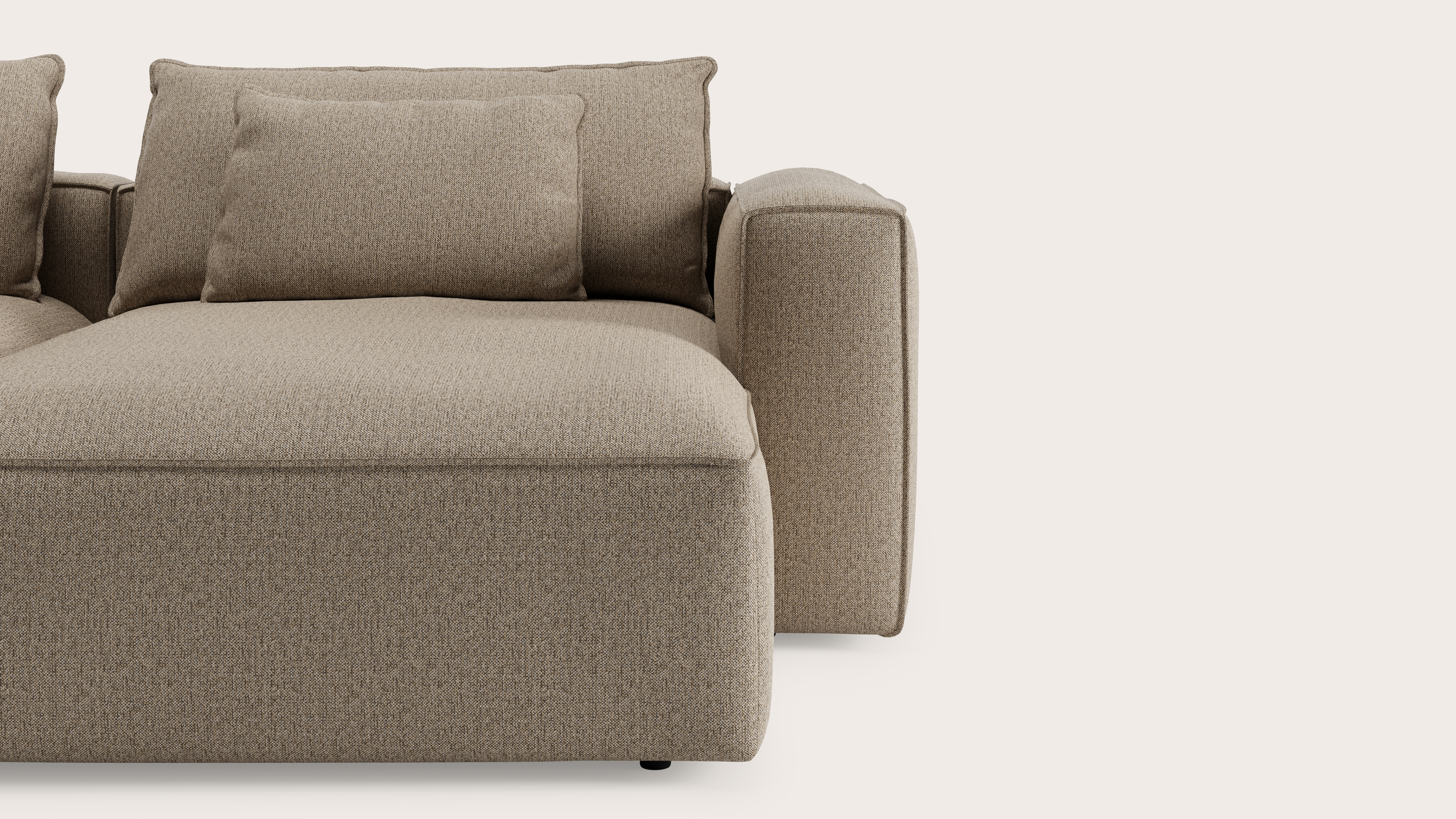 Canapé d'angle Duomo 4,5 places en Brio tissu Sesame