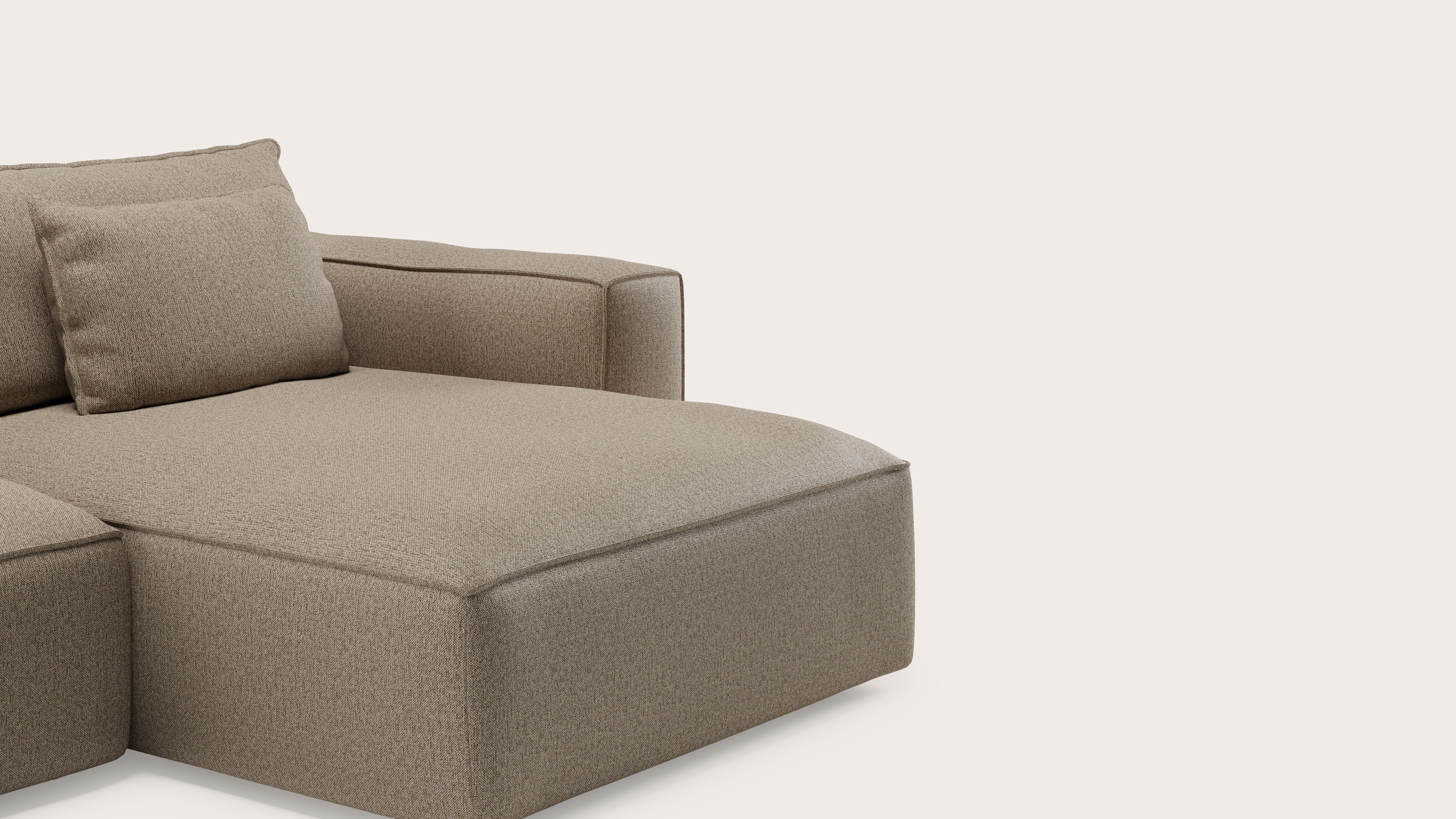 Canapé d'angle Duomo 4,5 places en Brio tissu Sesame