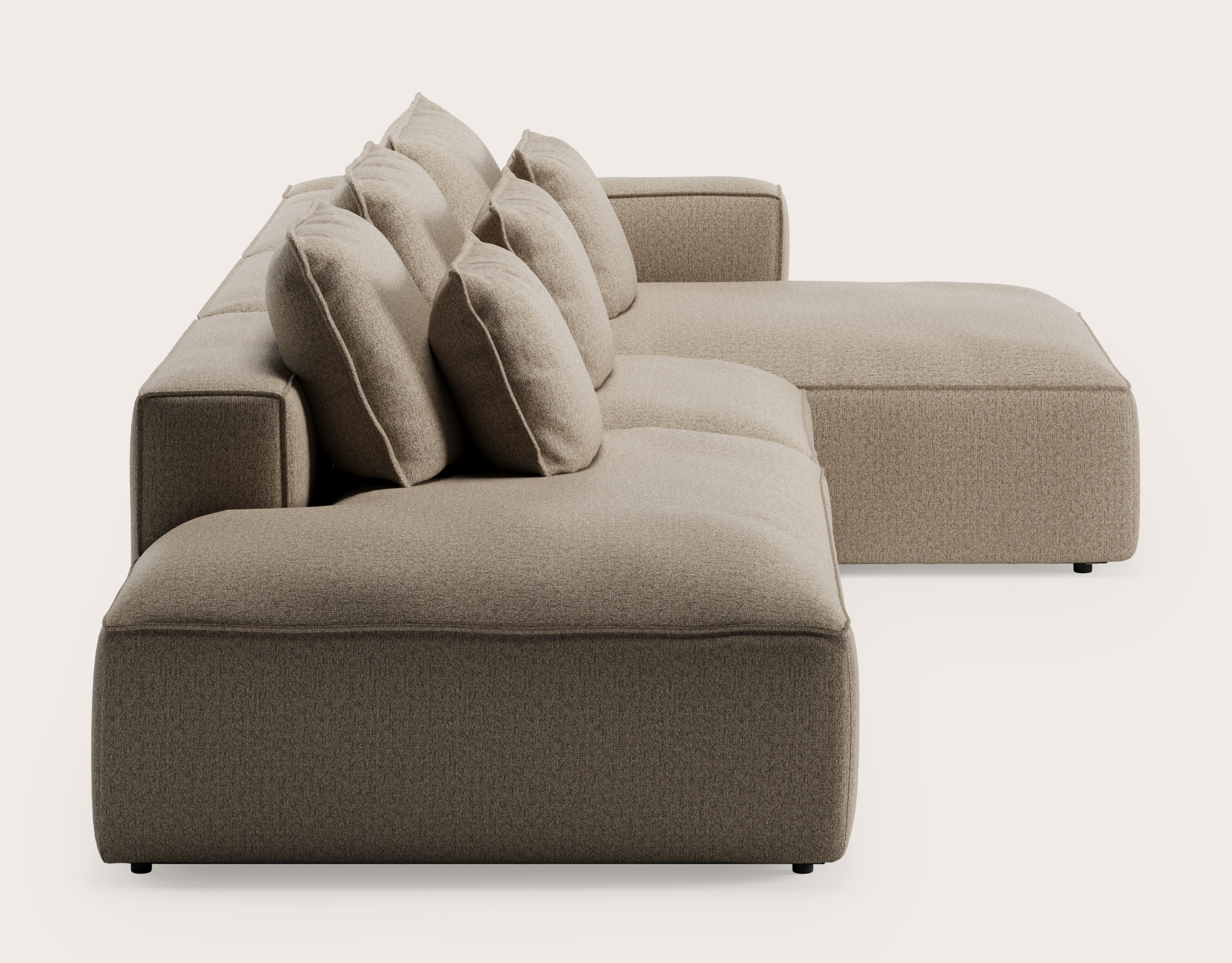 Canapé d'angle Duomo 4,5 places en Brio tissu Sesame