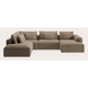 Canapé d'angle U 6 places avec extrémité ouverte gauche et chaise longue long droite (+coussin)