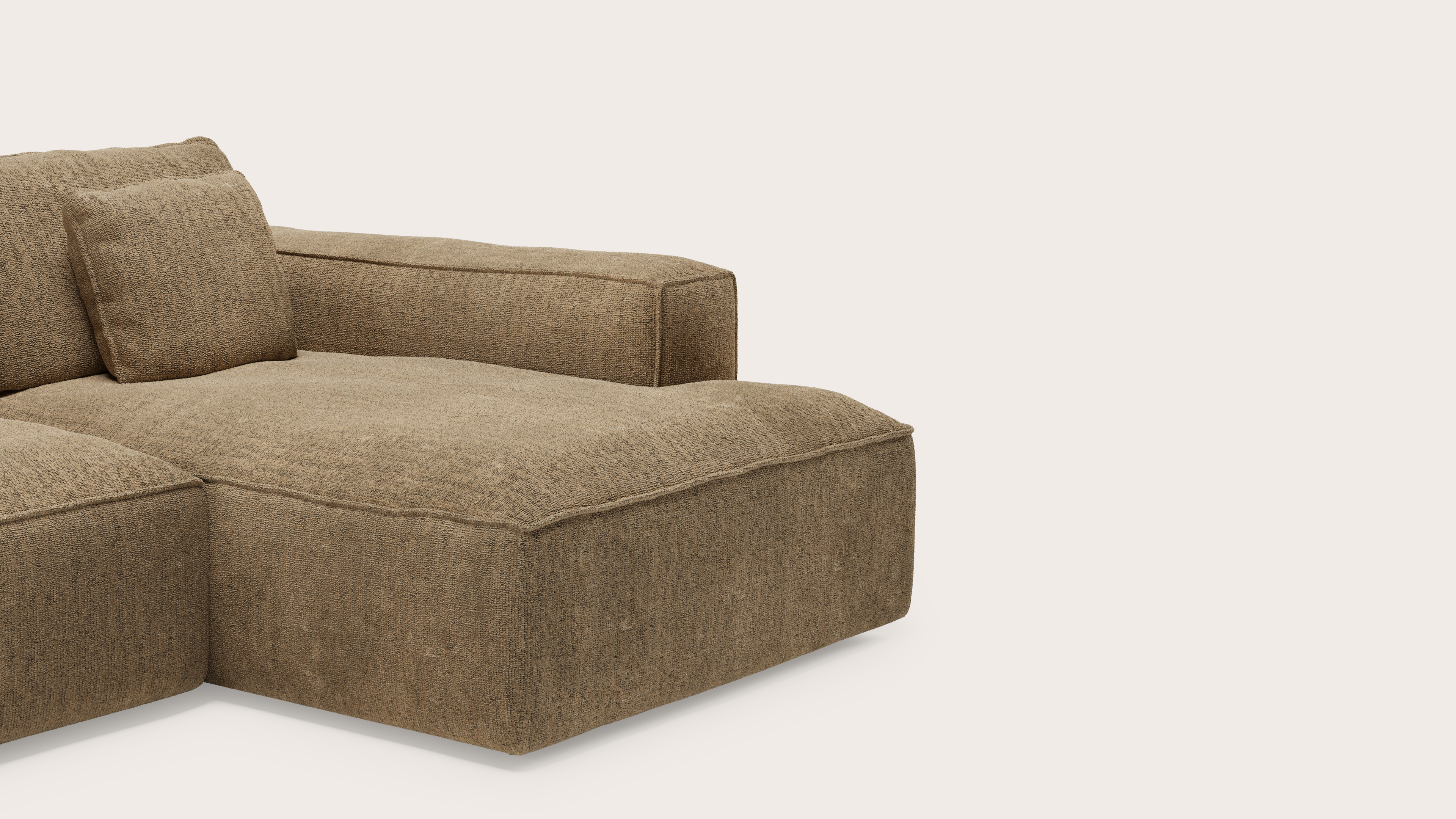 Duomo hoekzetel 6-zit in Poco stof Dark Taupe