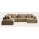 Canapé d'angle U 6 places avec extrémité ouverte gauche et chaise longue long droite (+coussin)