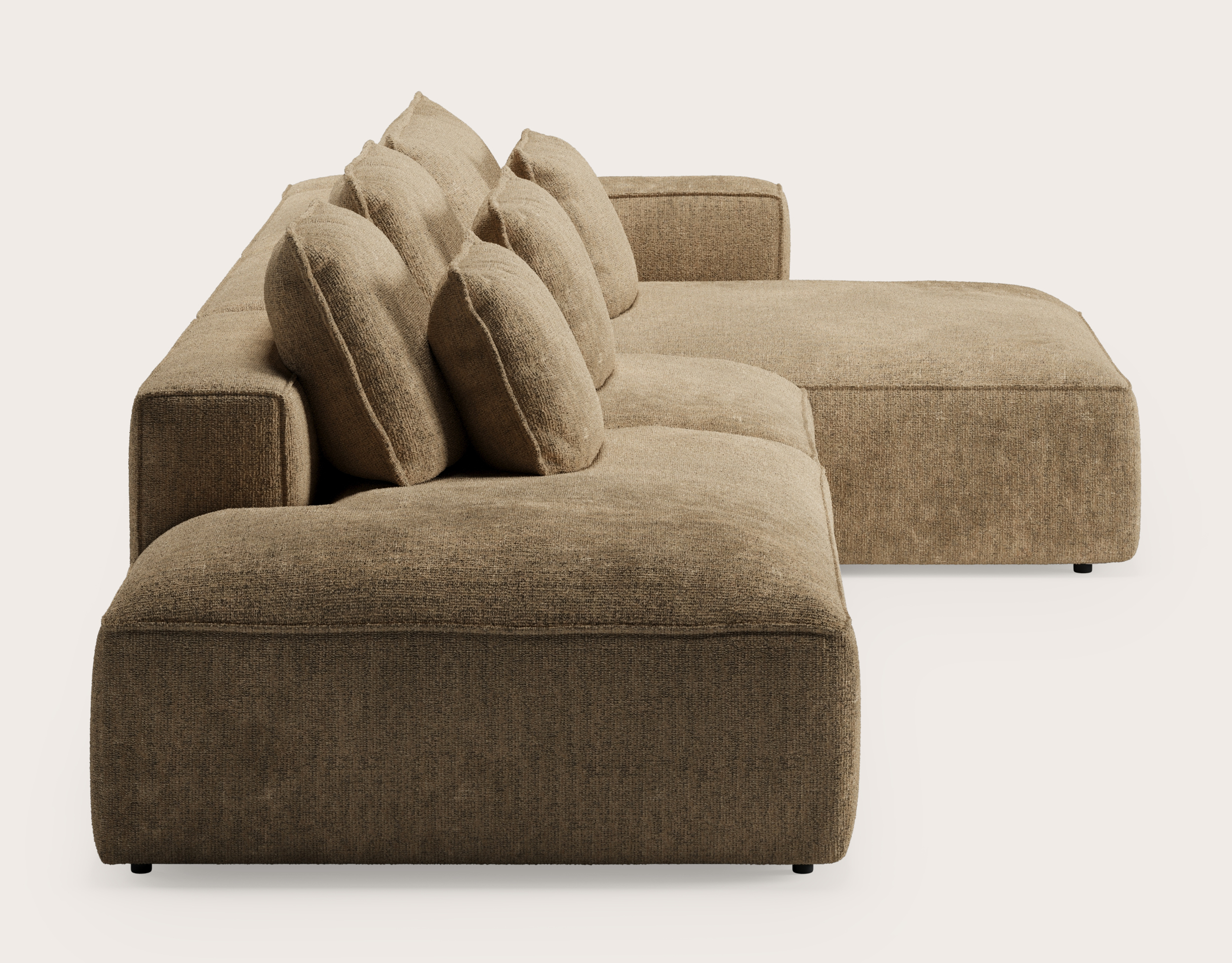 Duomo hoekzetel 4,5-zit in Poco stof Dark Taupe