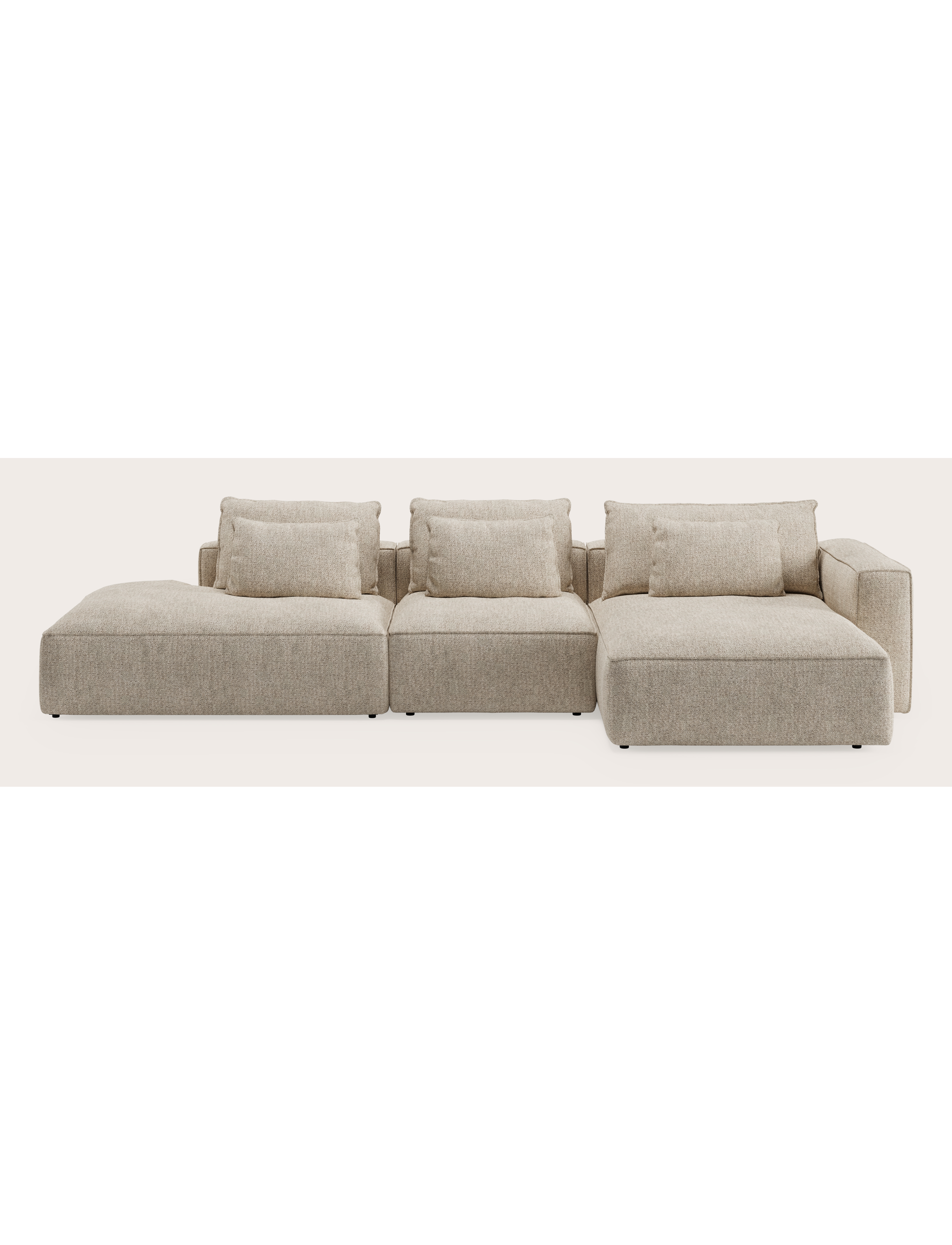 Canapé d'angle Duomo 4,5 places en Stanza tissu Light Taupe