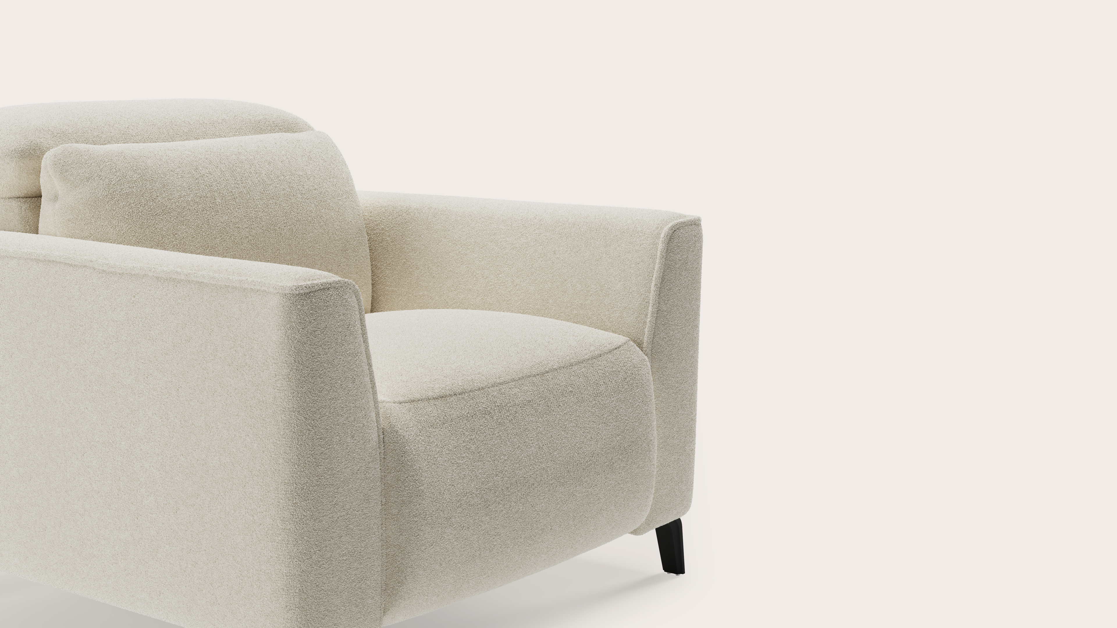 Monza E+ zetel 1-zit in Aria stof Mastic