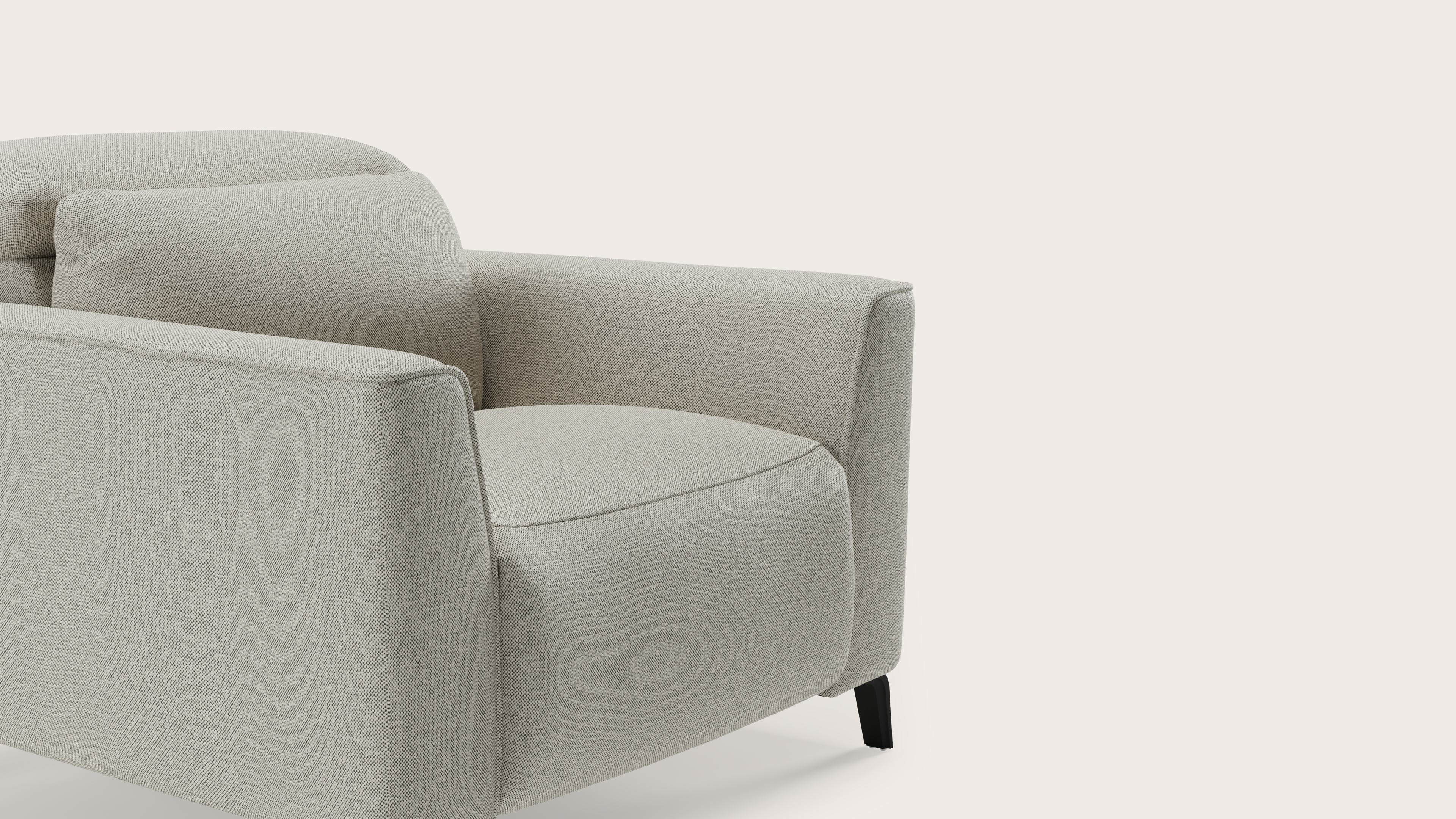 Monza E+ zetel 1-zit in Brio stof Light Grey
