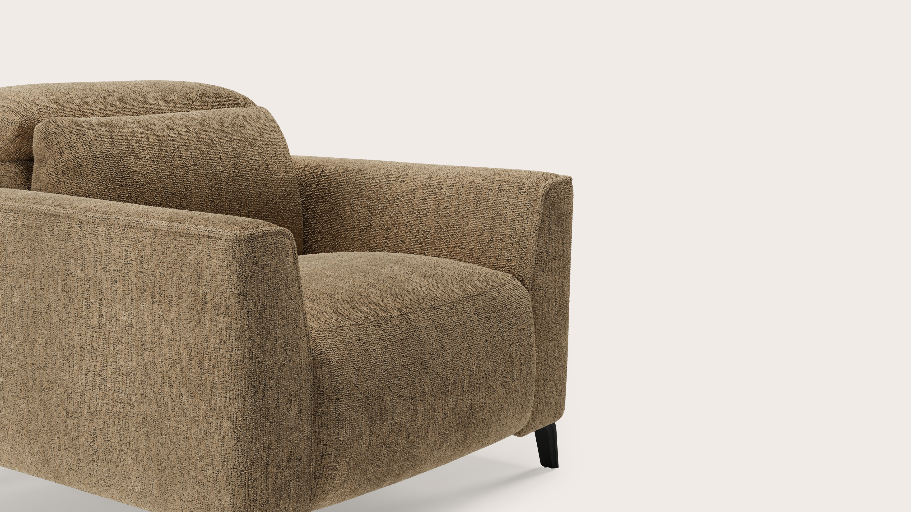 Monza E+ zetel 1-zit in Poco stof Dark Taupe