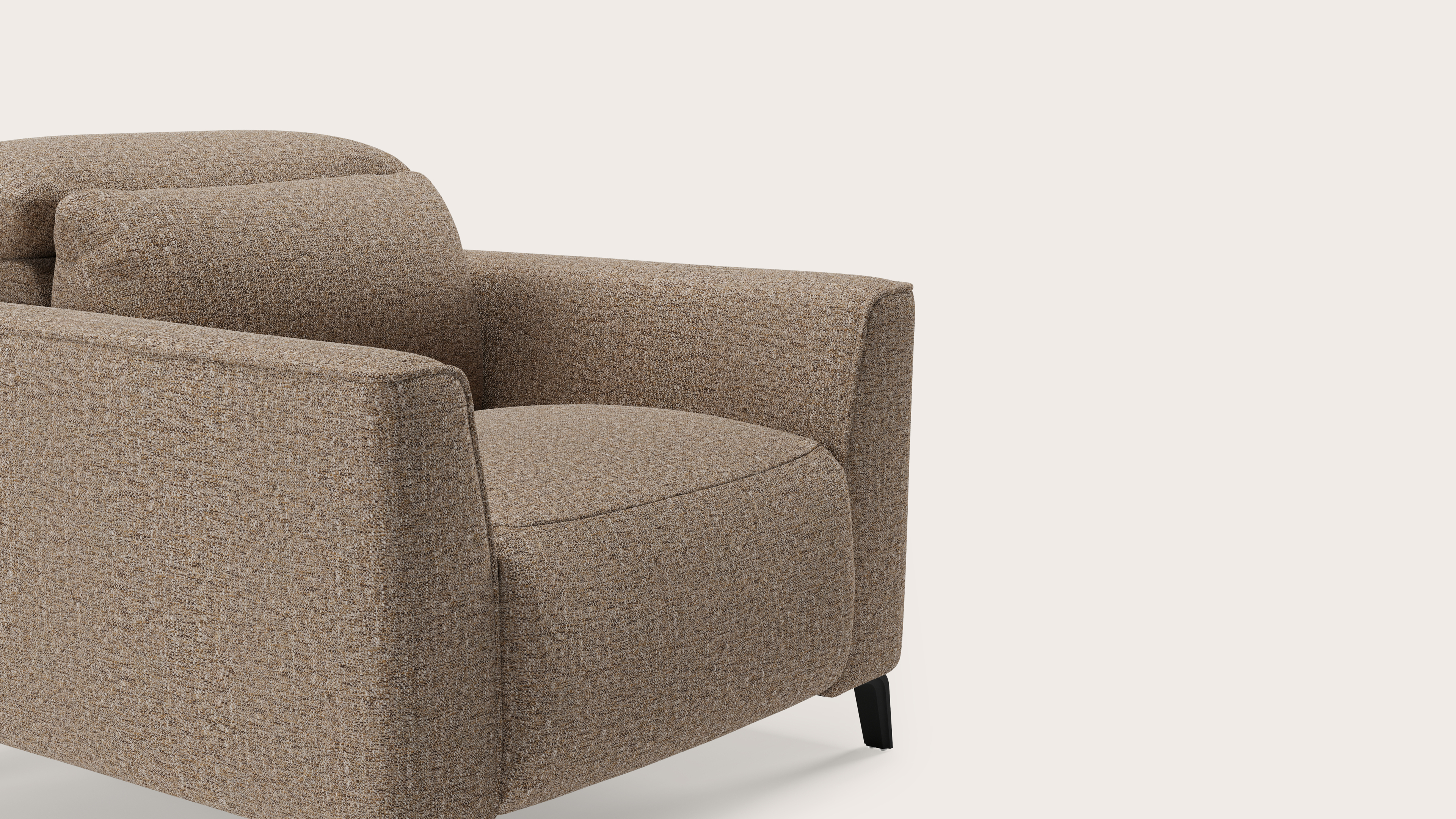 Monza E+ zetel 1-zit in Stanza stof Brown