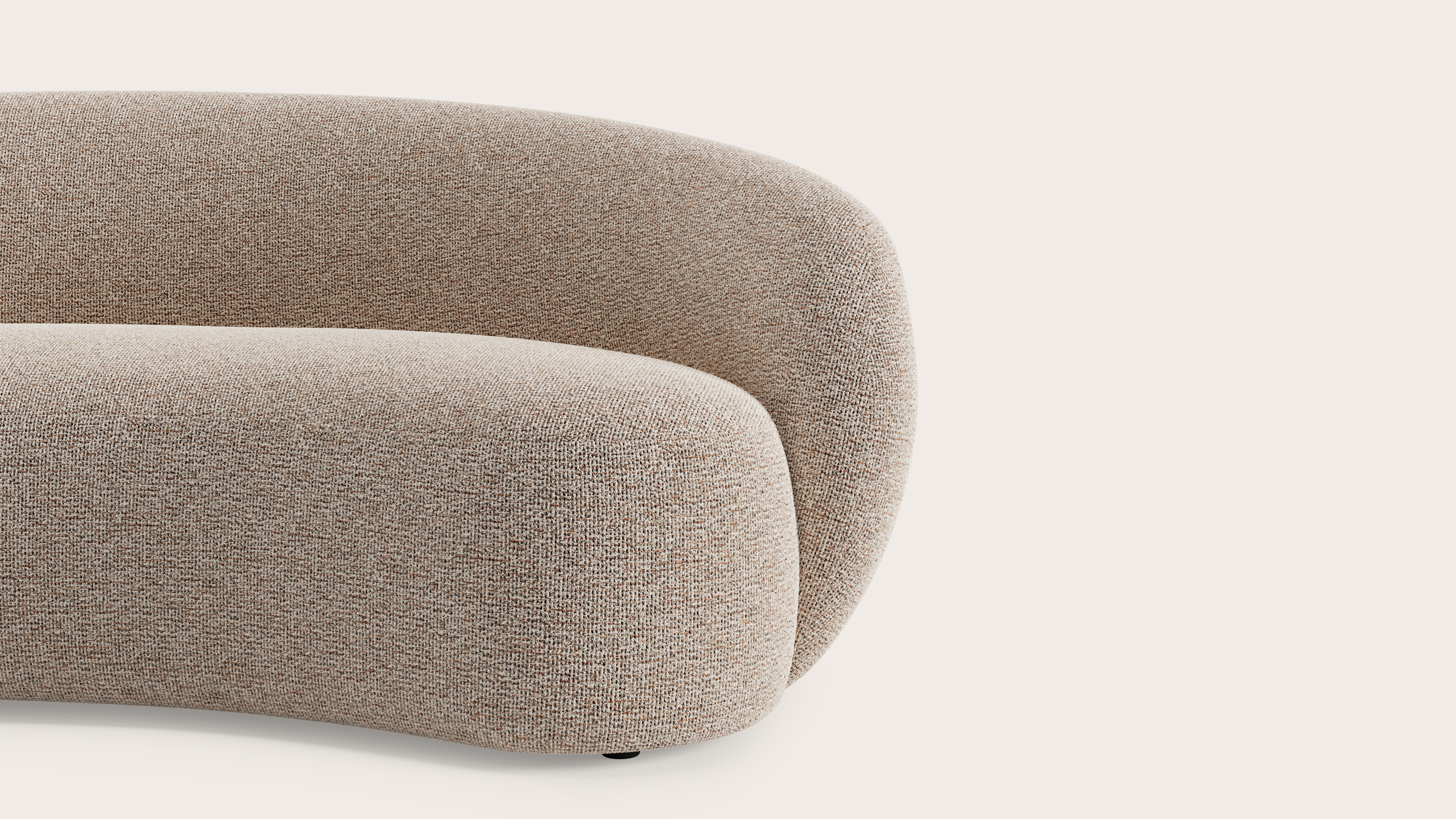 Ponte canapé 3,5-places en Fresco tissu Caramel