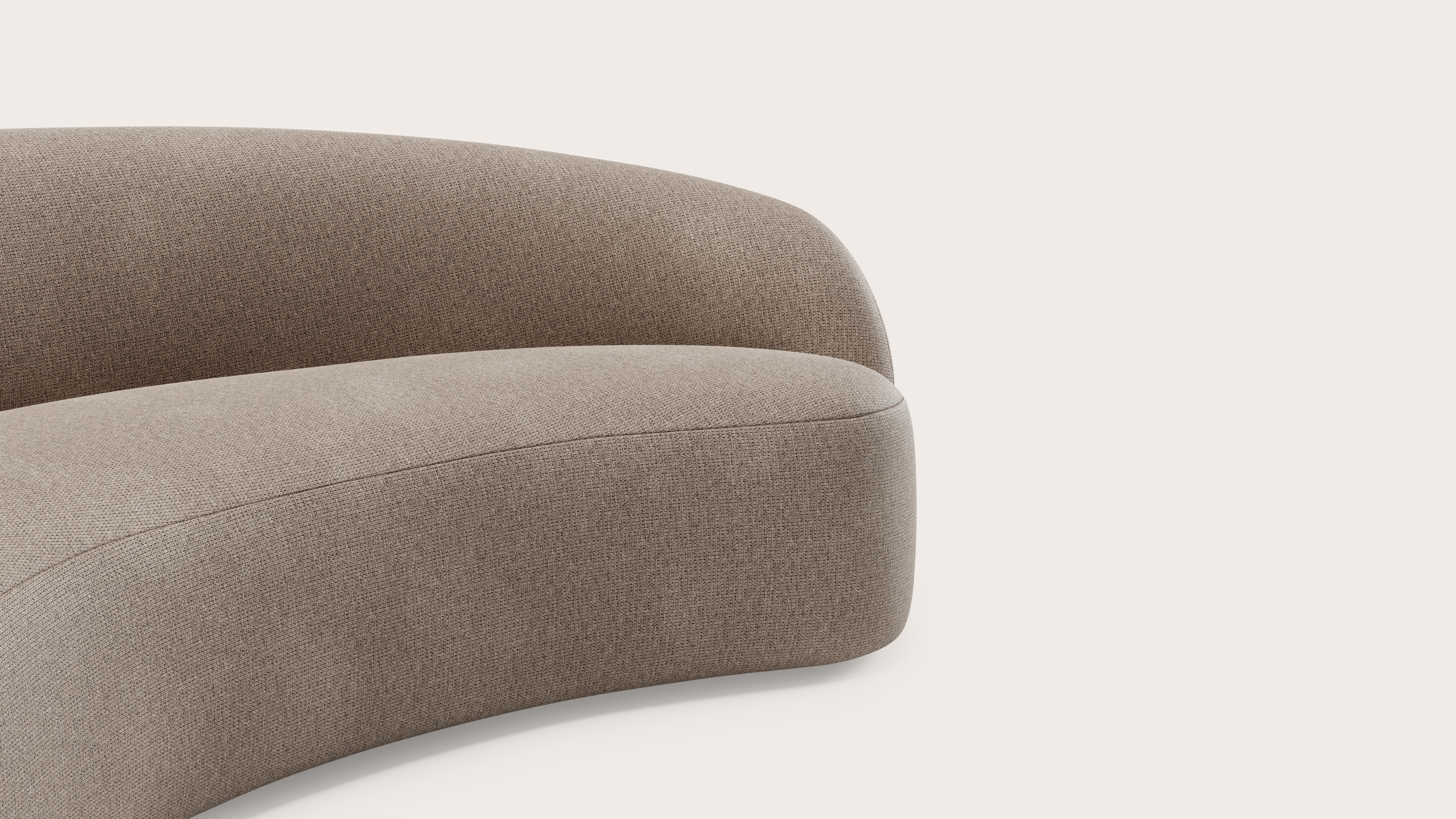 Ponte canapé 3,5-places en Fuga tissu Taupe