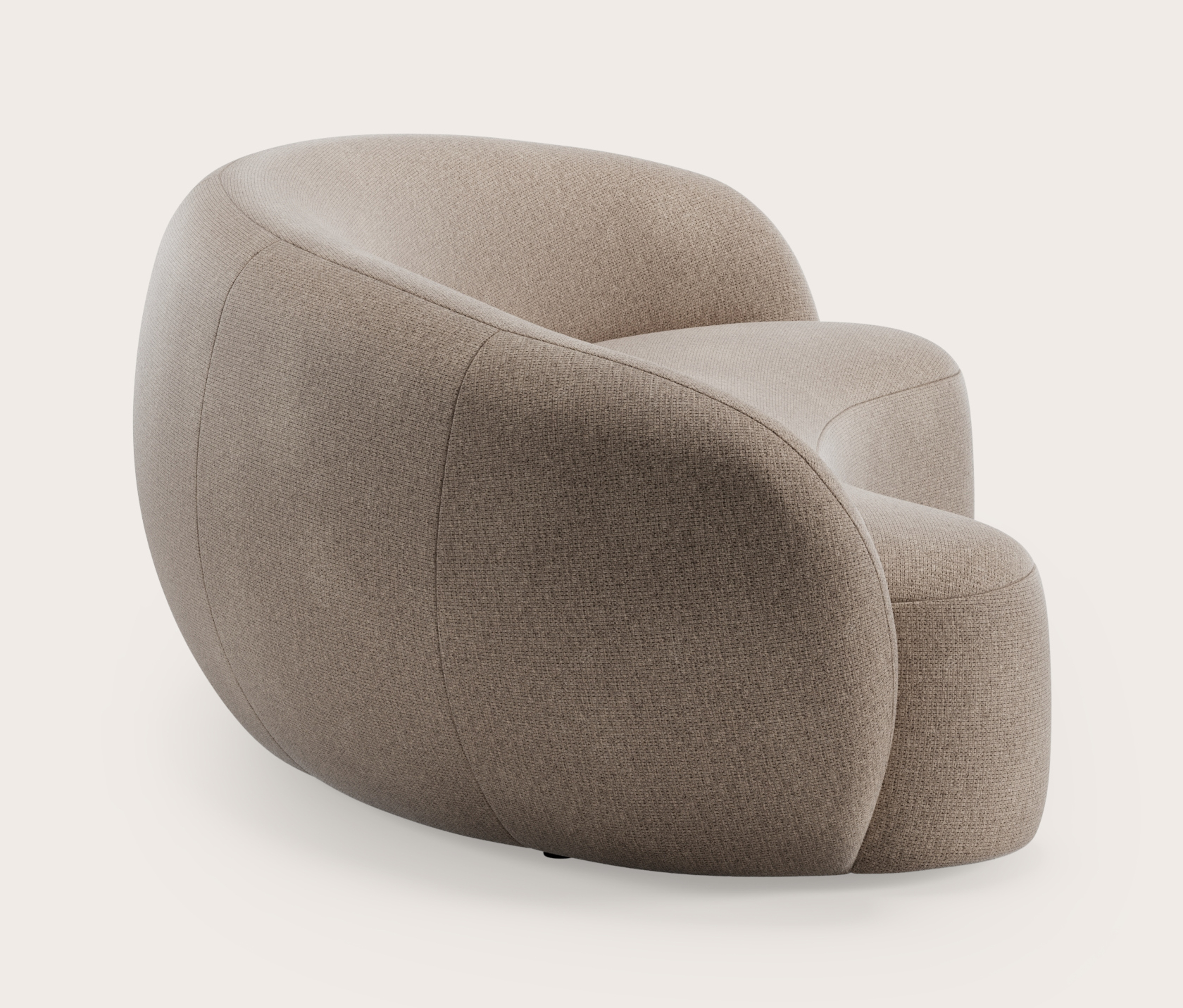 Ponte canapé 3,5-places en Fuga tissu Taupe