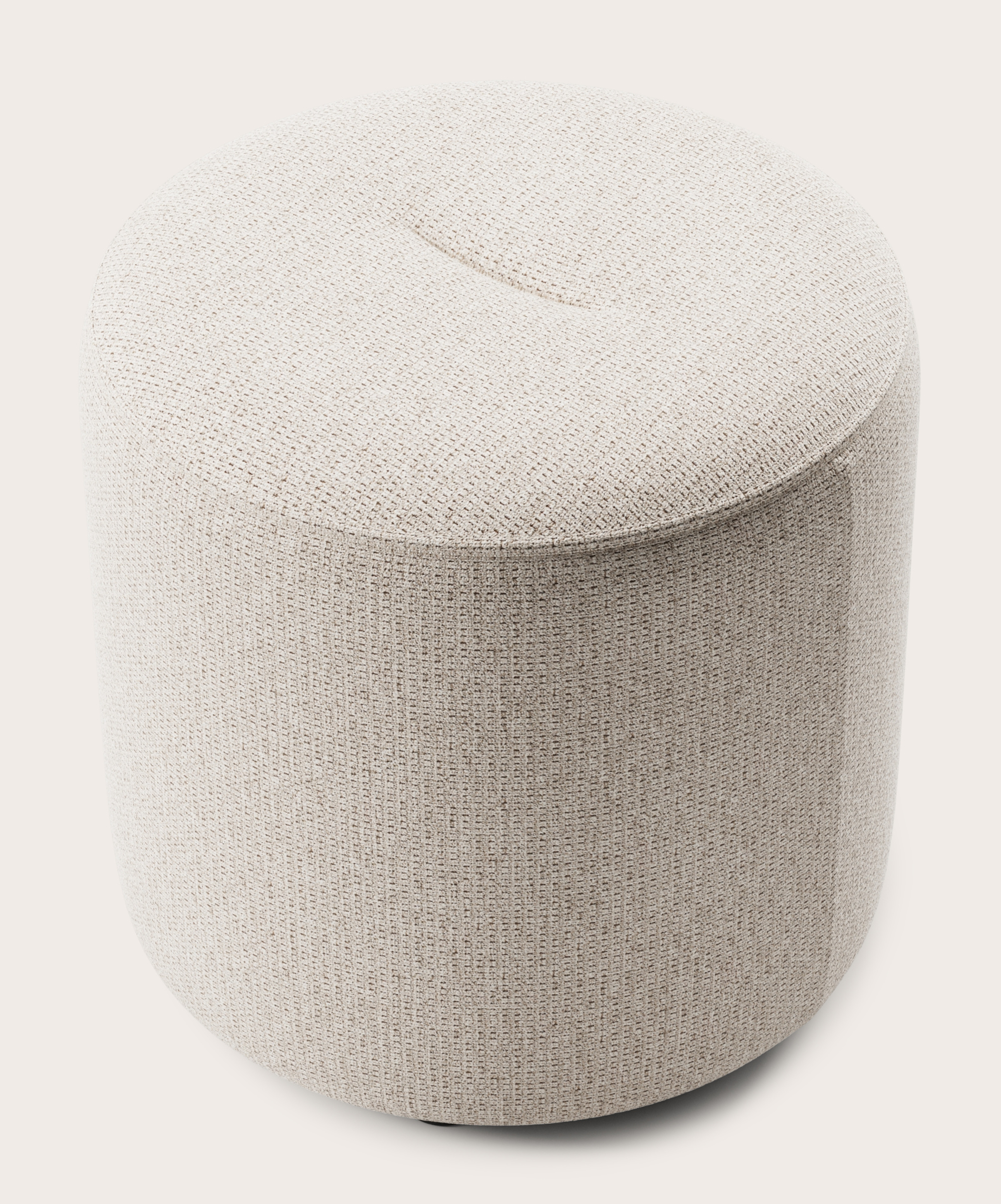Tondo poef - Fuga stof Natural Ø45xH46cm