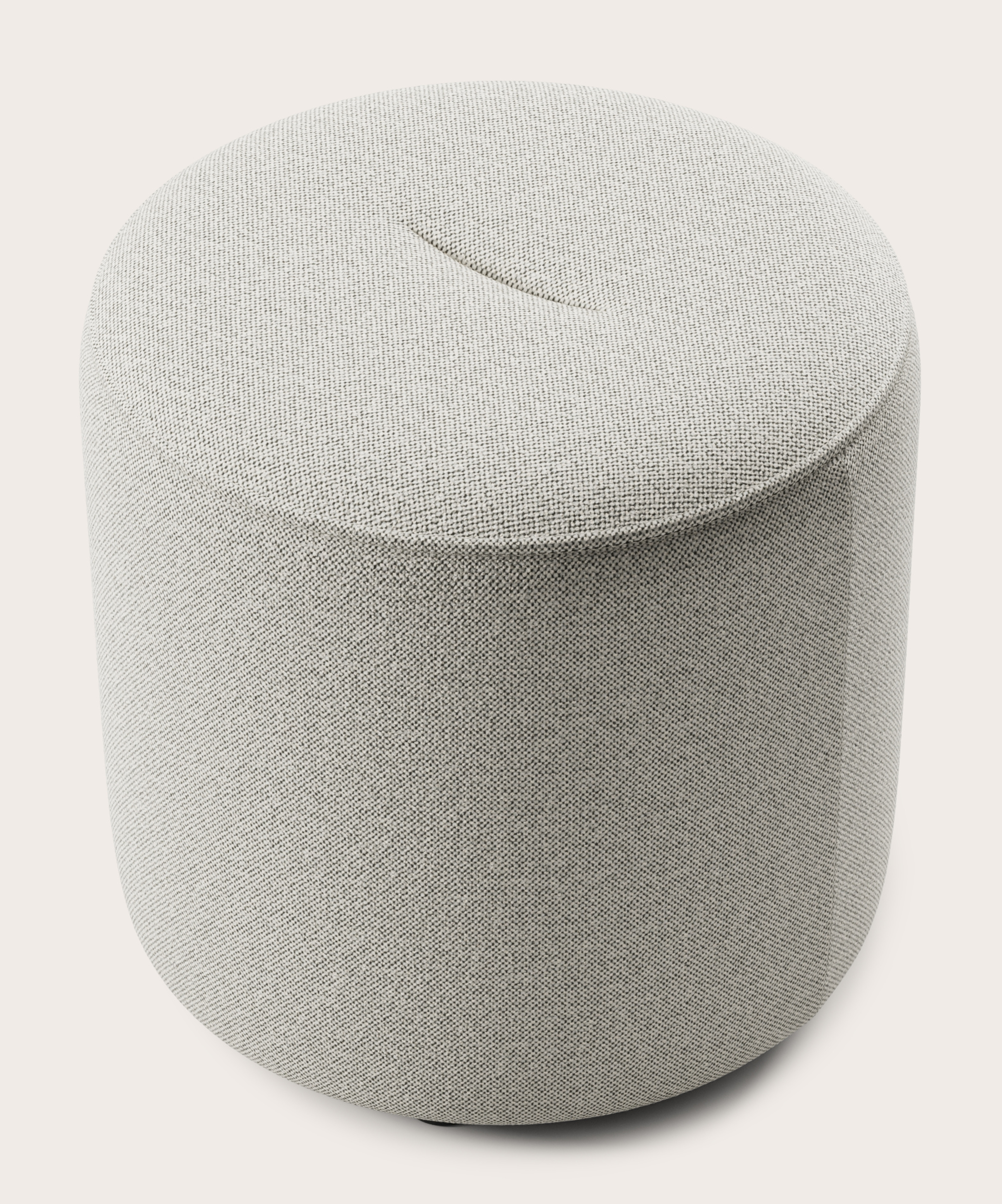 Tondo poef - Brio stof Light Grey Ø45xH46cm