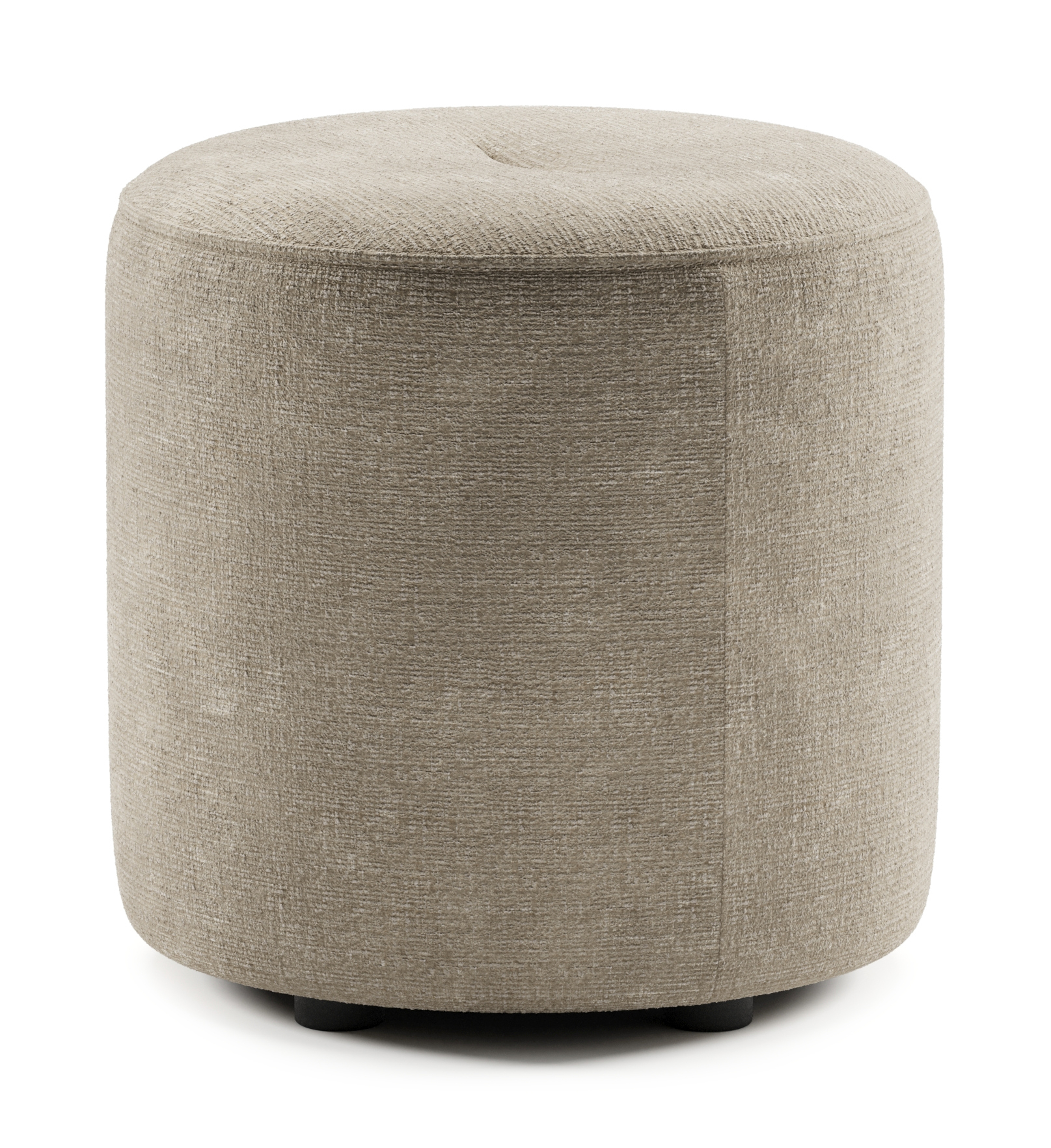 Tondo pouf - Dolore tissu Taupe Ø45xH46cm