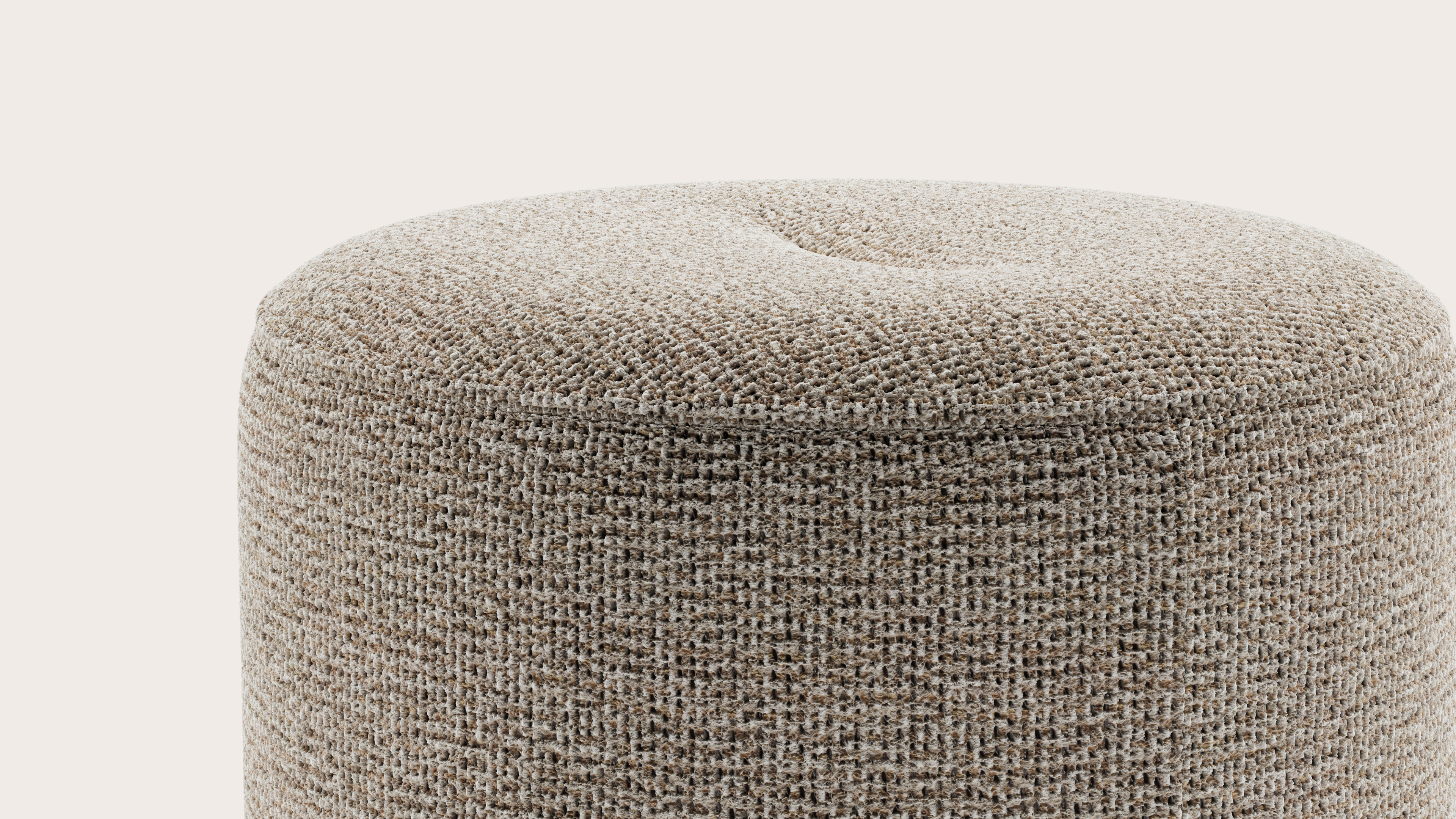 Tondo poef - Fresco stof Natural Ø45xH46cm