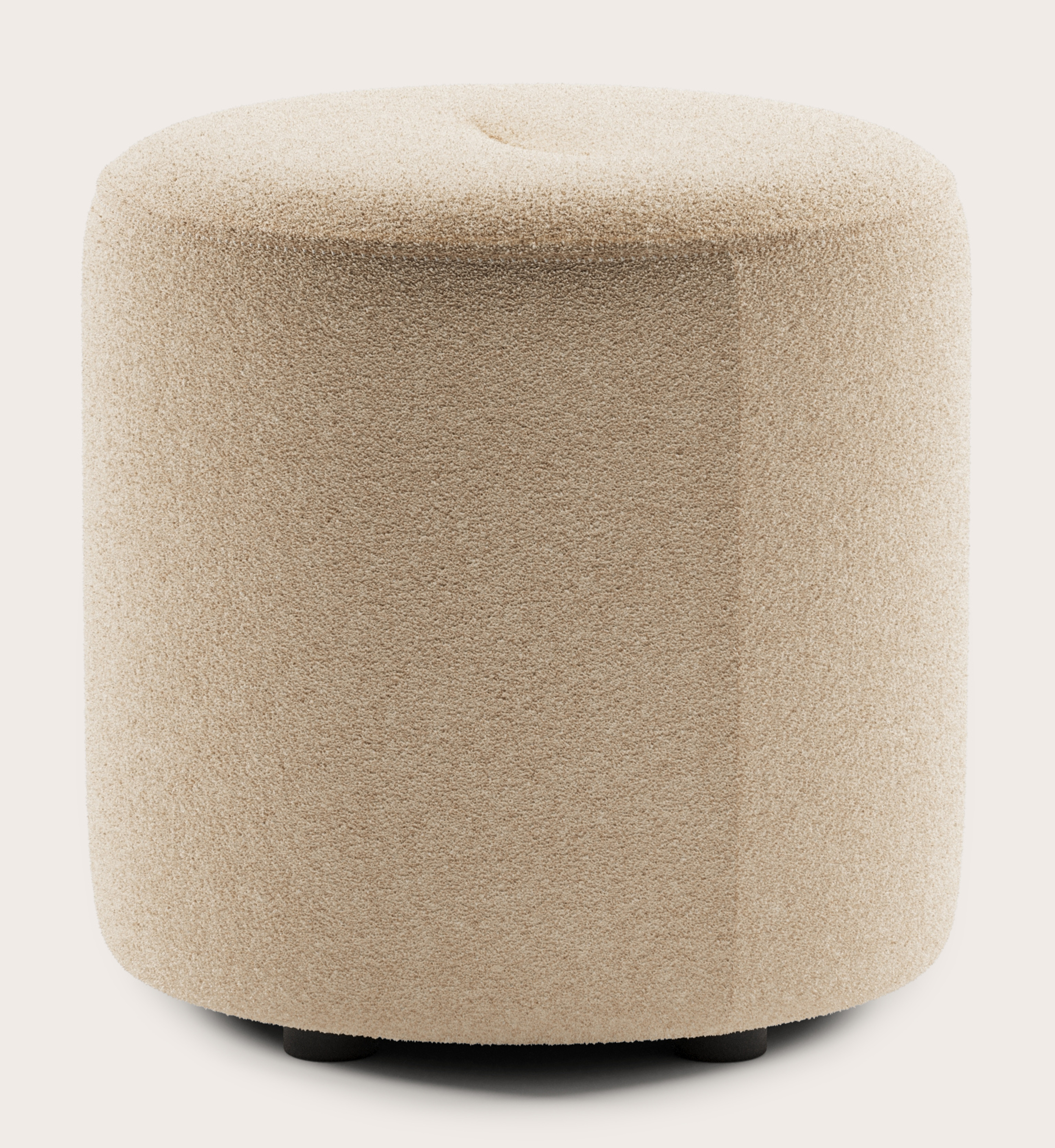 Tondo poef - Aria stof Beige Ø45xH46cm