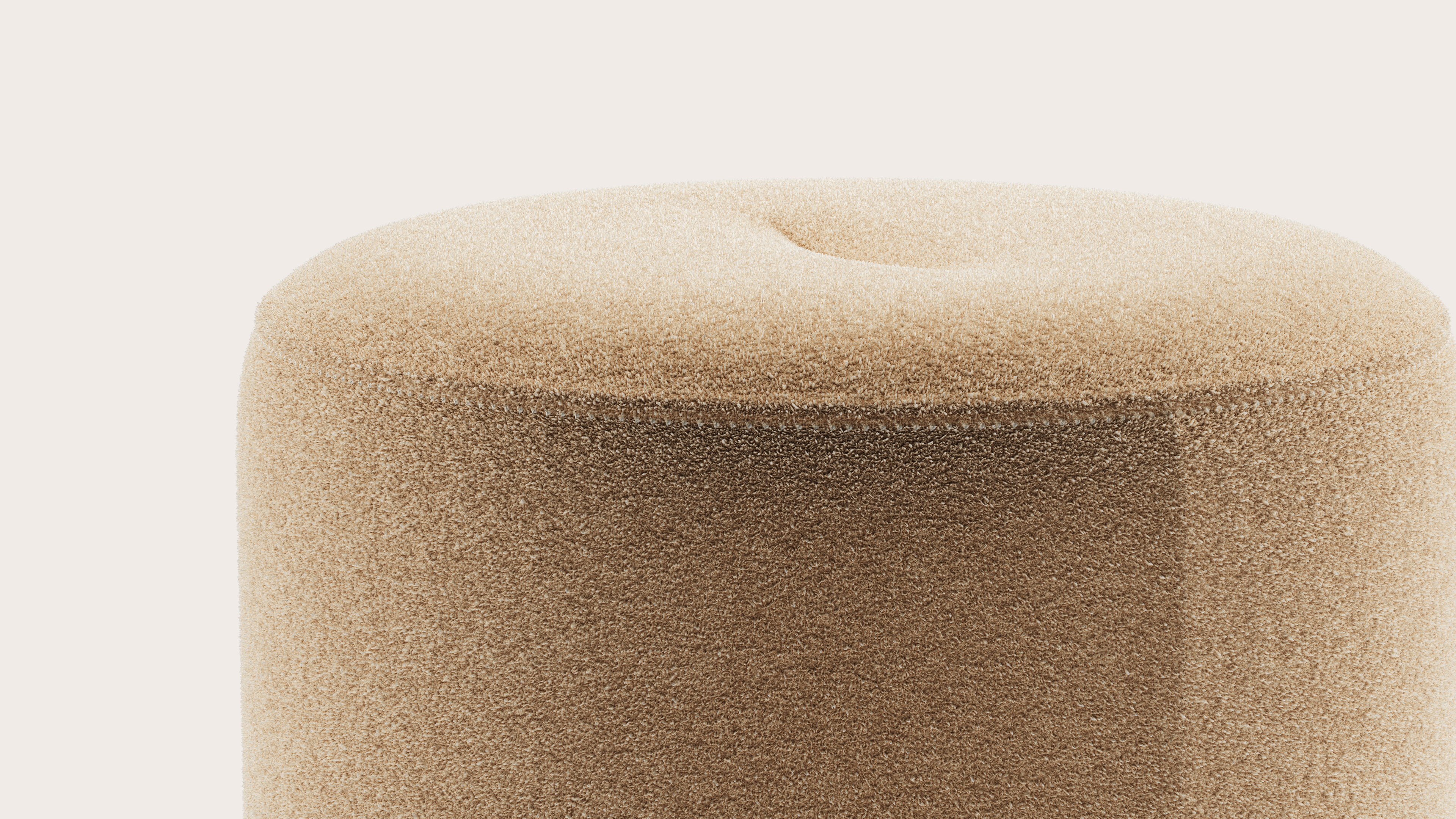 Tondo poef - Aria stof Beige Ø45xH46cm
