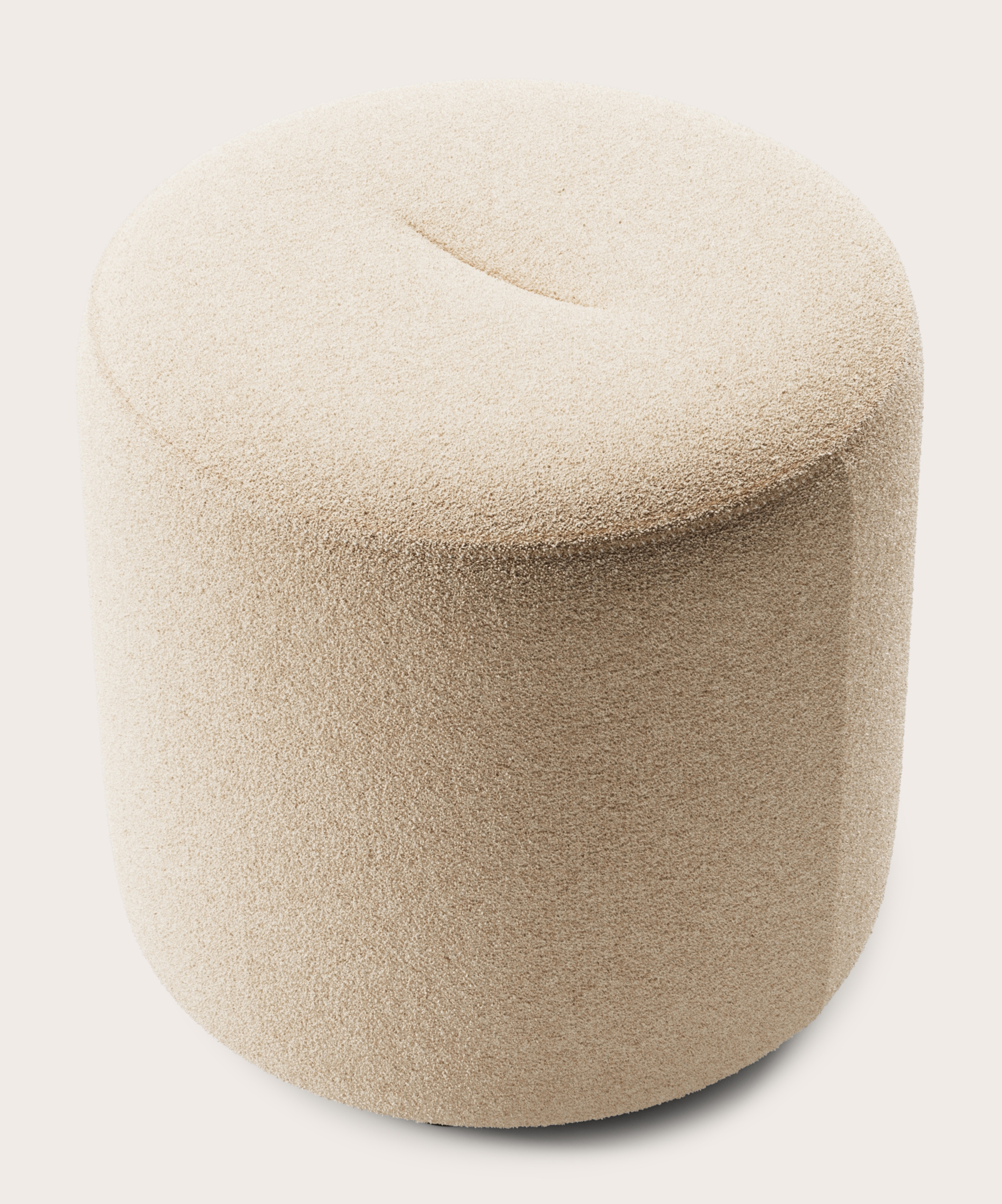 Tondo poef - Aria stof Beige Ø45xH46cm