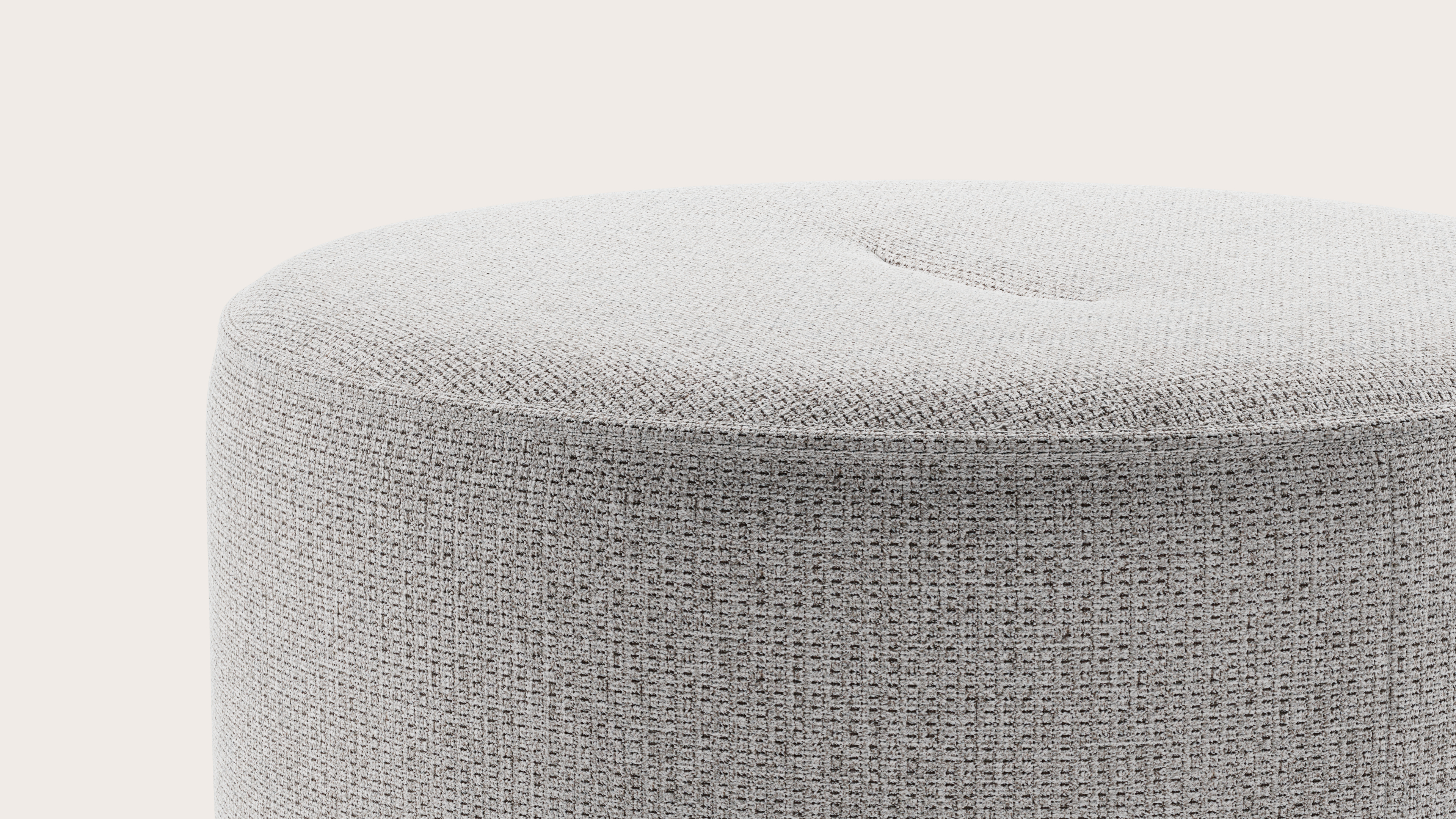 Tondo poef - Fuga stof Grey Ø60xH40cm