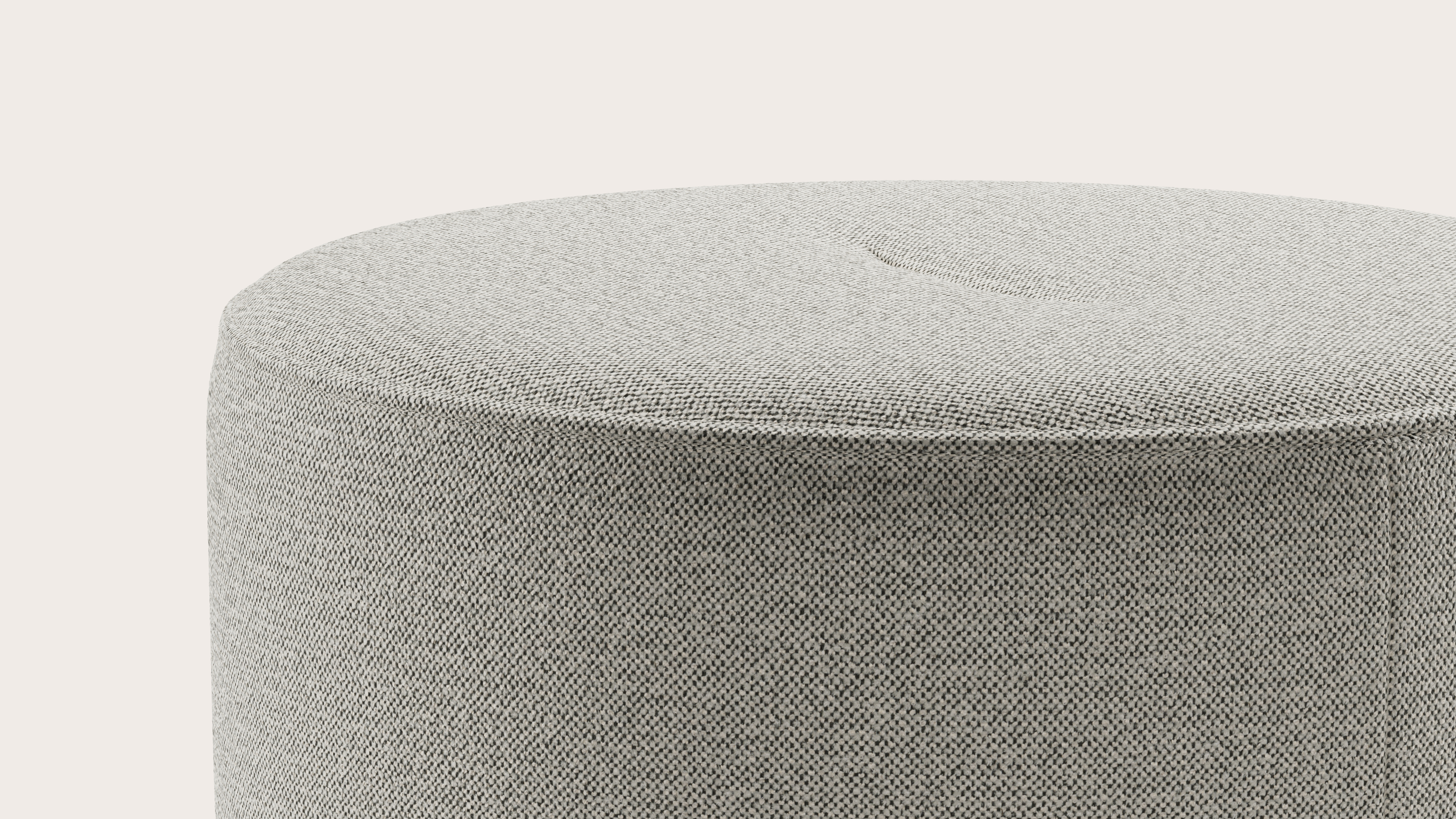 Tondo pouf - Brio tissu Light Grey Ø60xH40cm