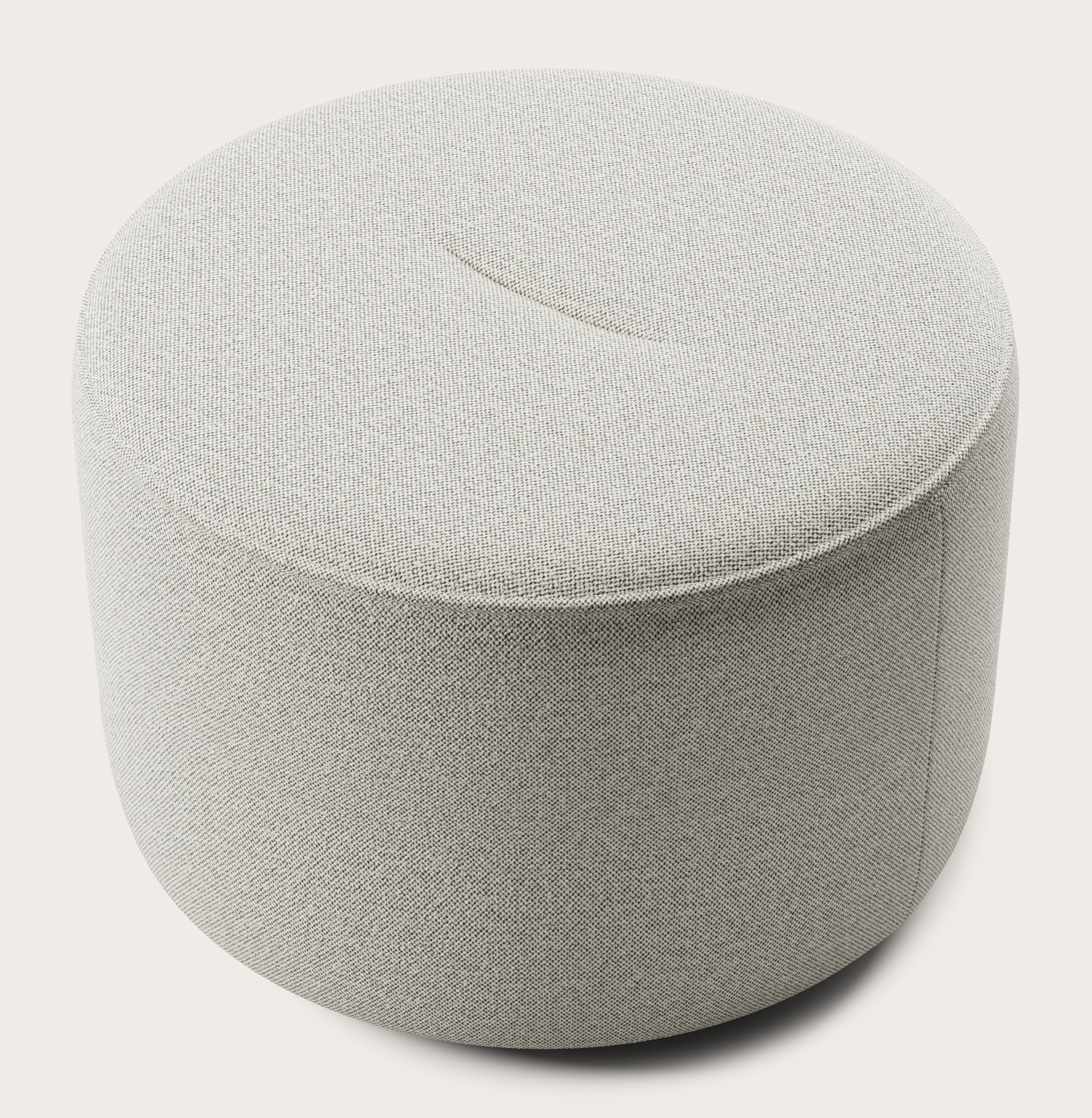 Tondo pouf - Brio tissu Light Grey Ø60xH40cm