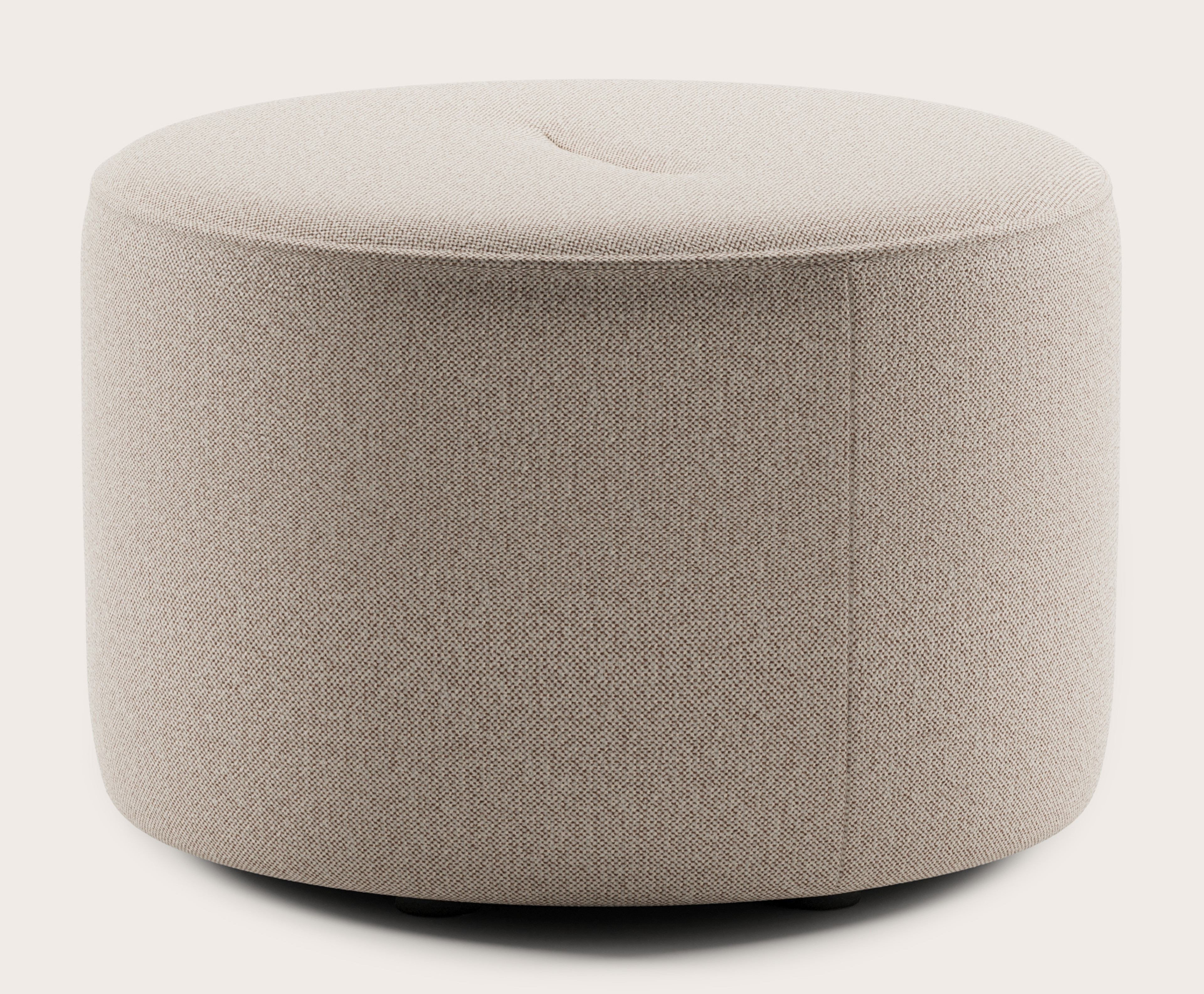 Tondo pouf - Brio tissu Beige Ø60xH40cm
