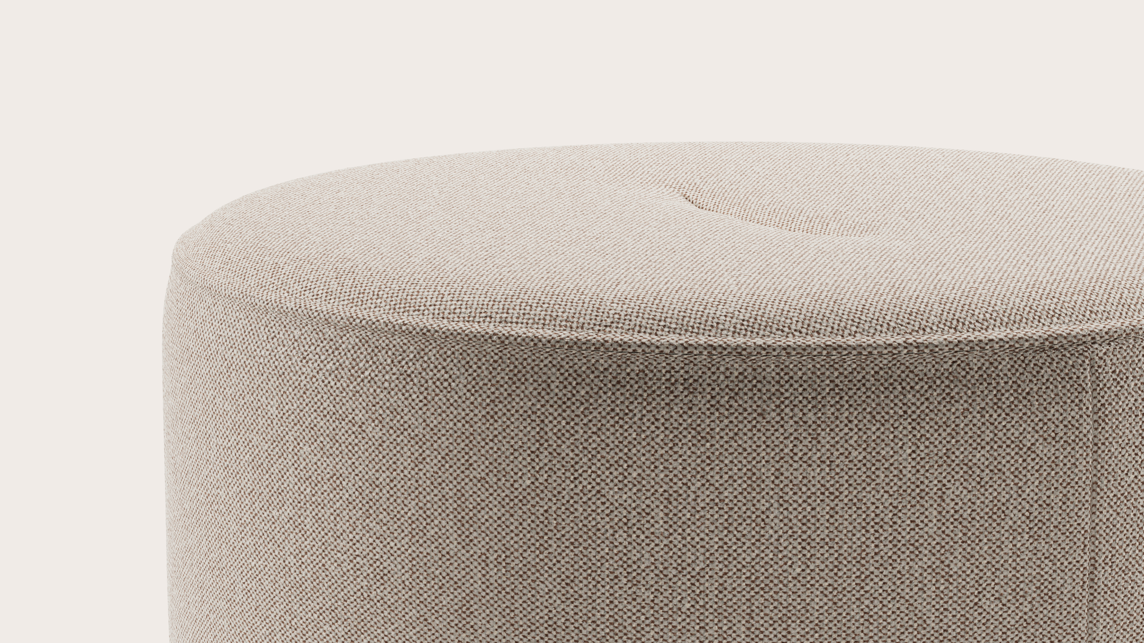 Tondo pouf - Brio tissu Beige Ø60xH40cm