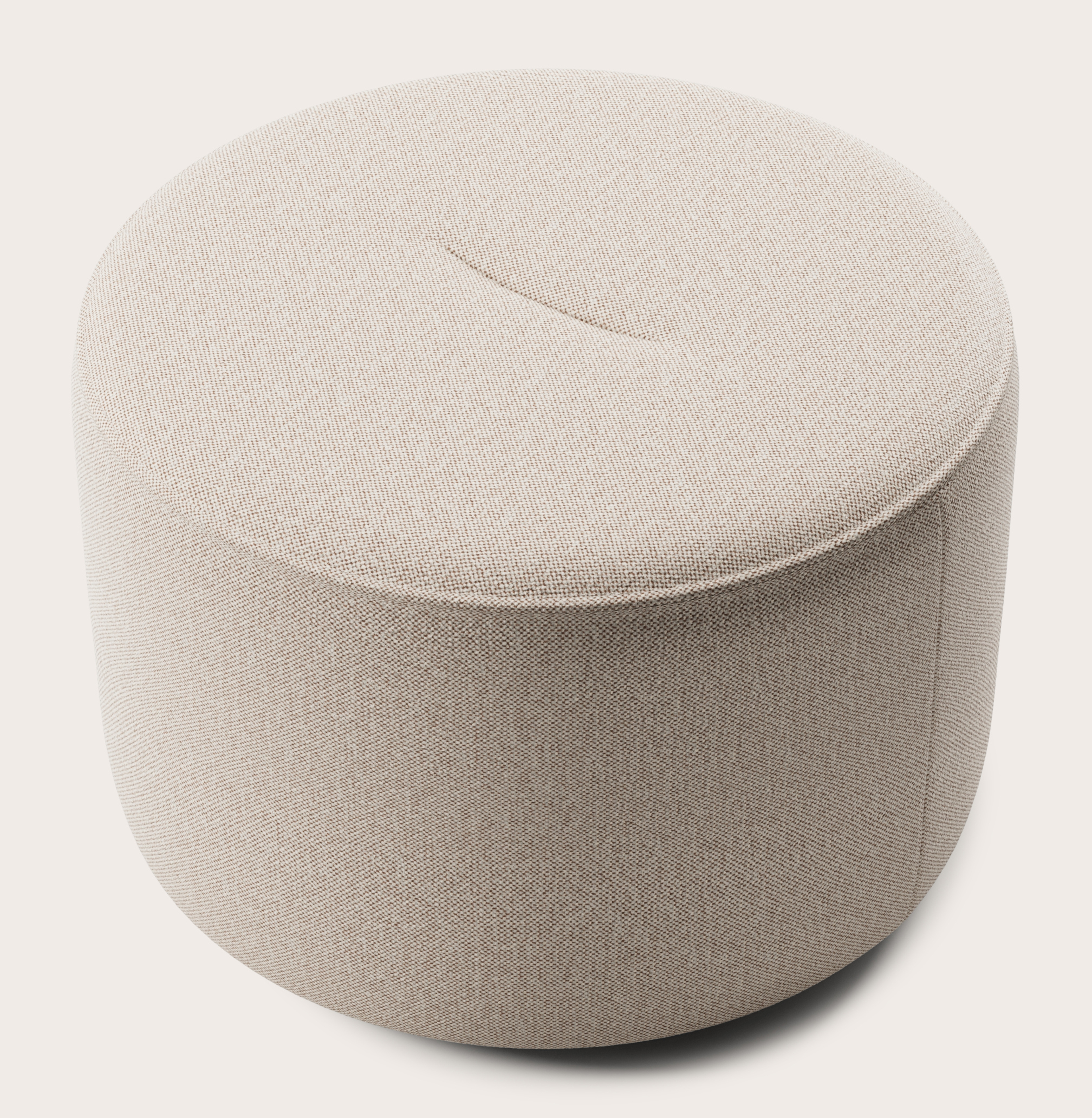 Tondo pouf - Brio tissu Beige Ø60xH40cm